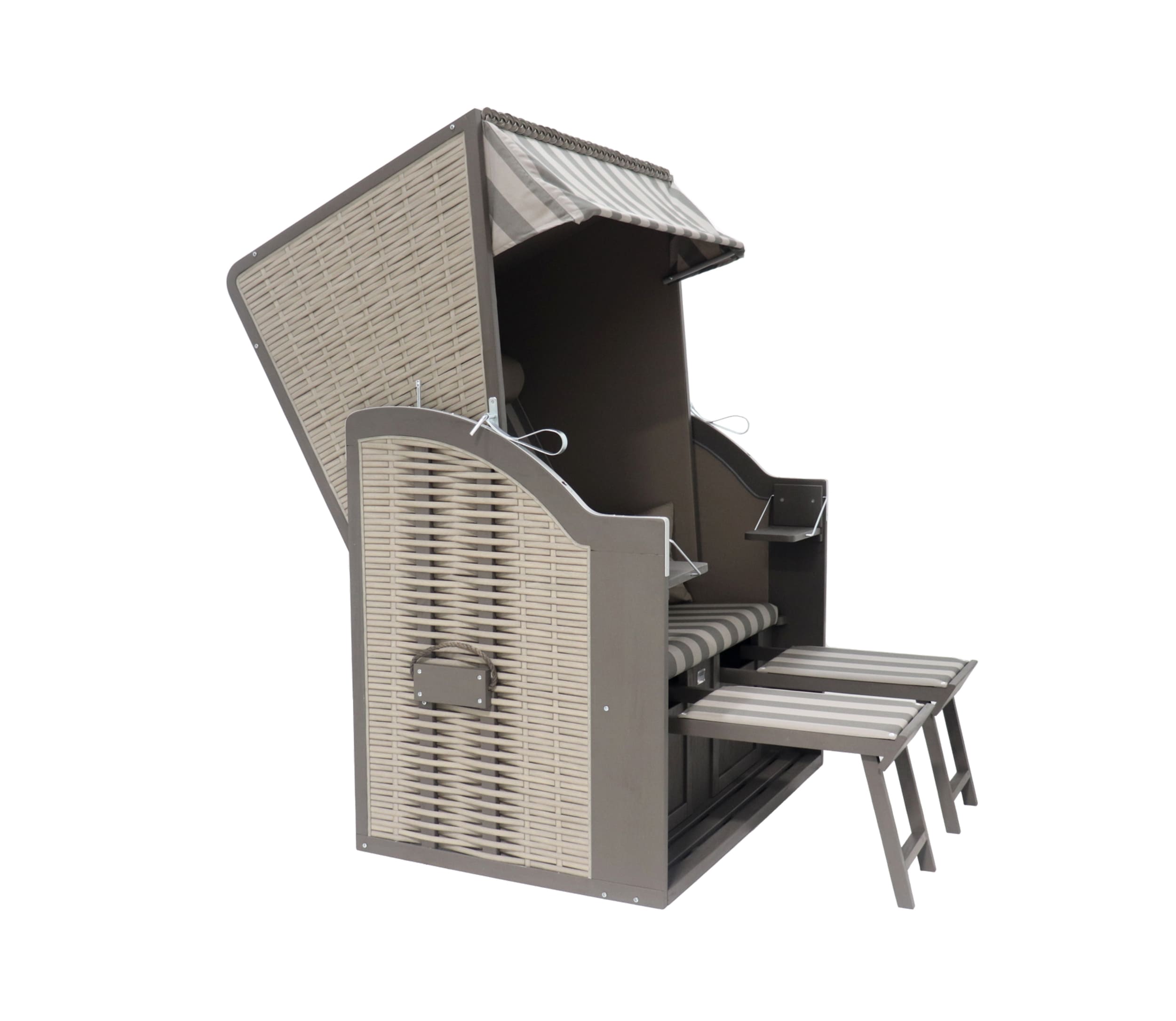 deVries Strandkorb Compact PE nature grey Des. 481