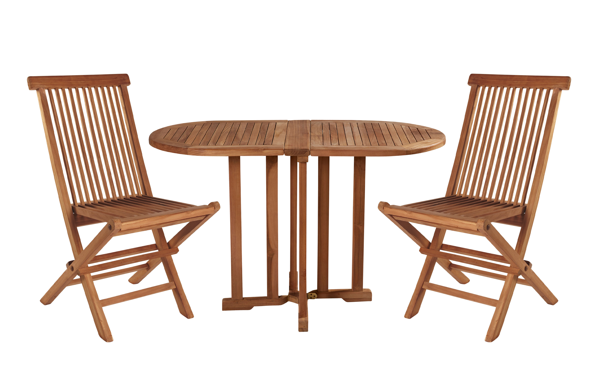 LC Garden »Riva« Teak Balkon Set Klapptisch oval + 2x Klappstuhl