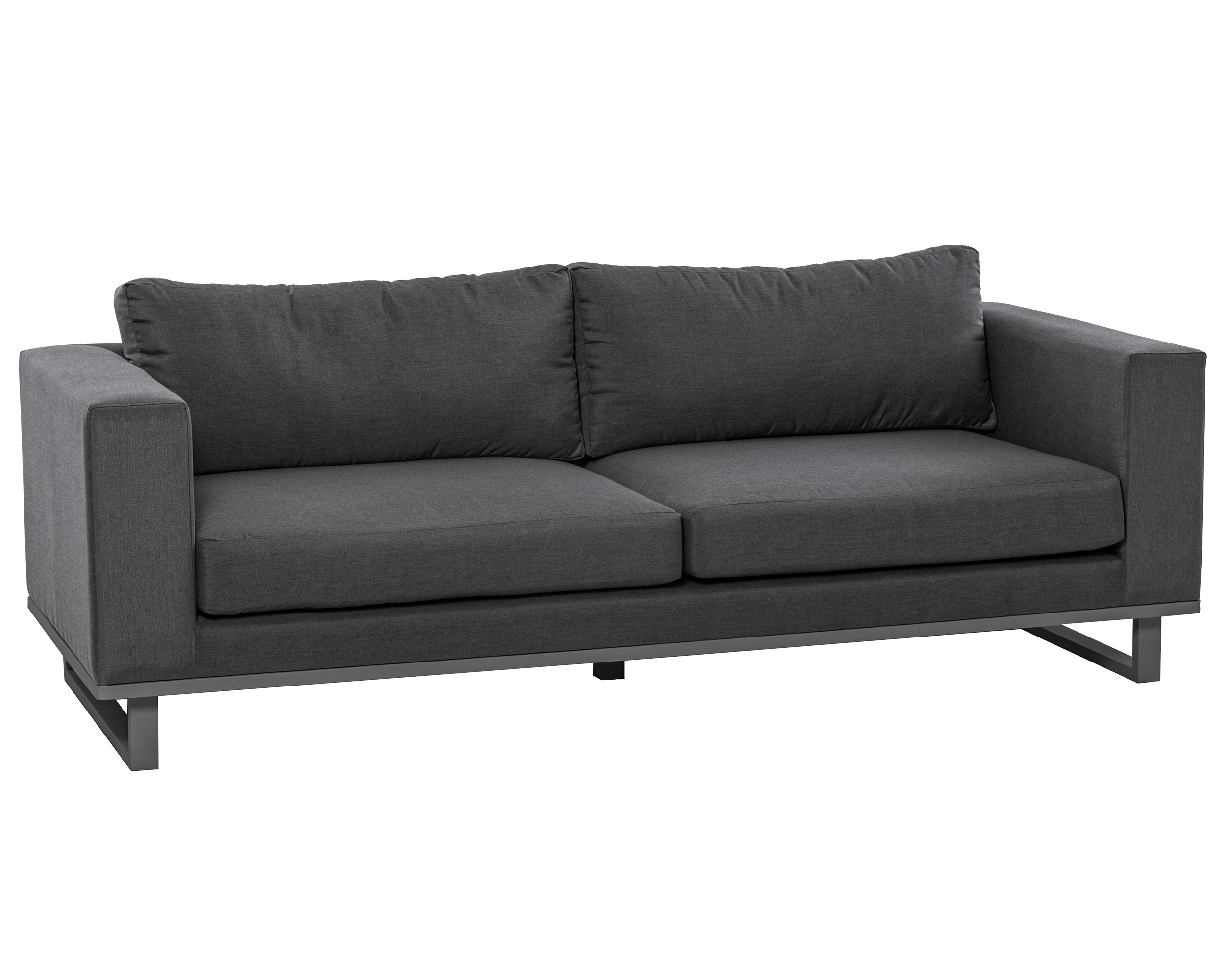 »Sunrino« Zweitsitzer Loungesofa Anthrazit/Sooty aus Sunbrella Stoff 220x90x70cm