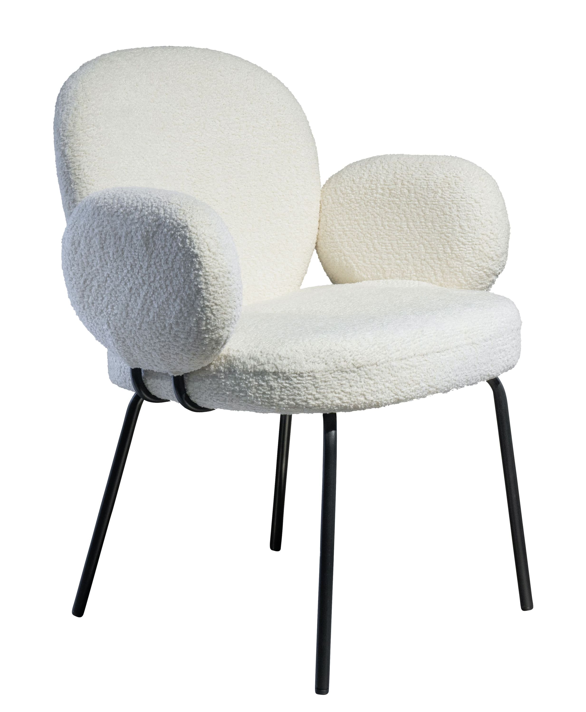 LC Home Esszimmerstuhl Lille creme Teddybezug Armlehnenstuhl LC Home Esszimmerstuhl Lille creme Teddybezug Armlehnenstuhl