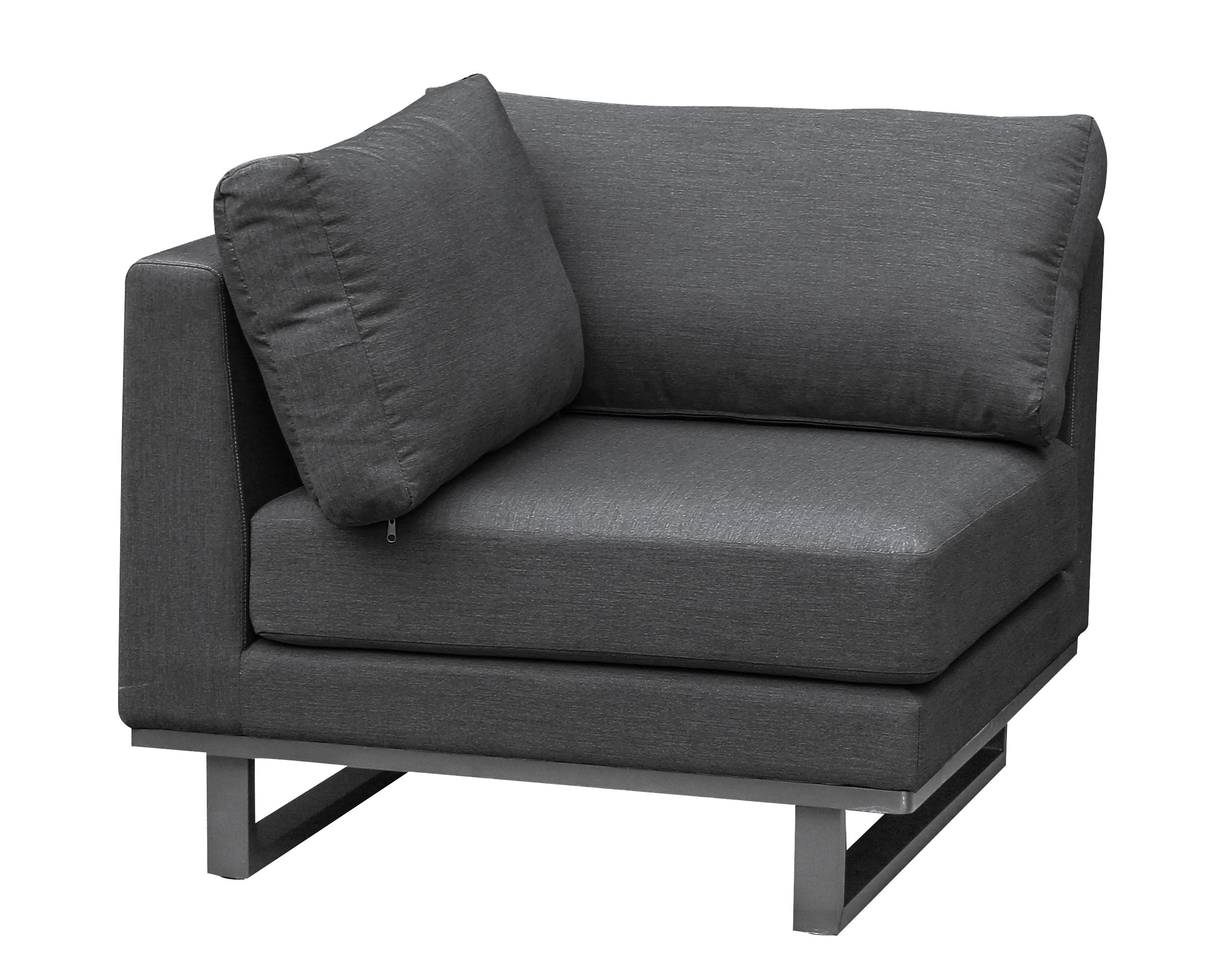 »Sunrino« Eckelement Ecksofa Anthrazit/Sooty aus Sunbrella Stoff 90x90x70cm