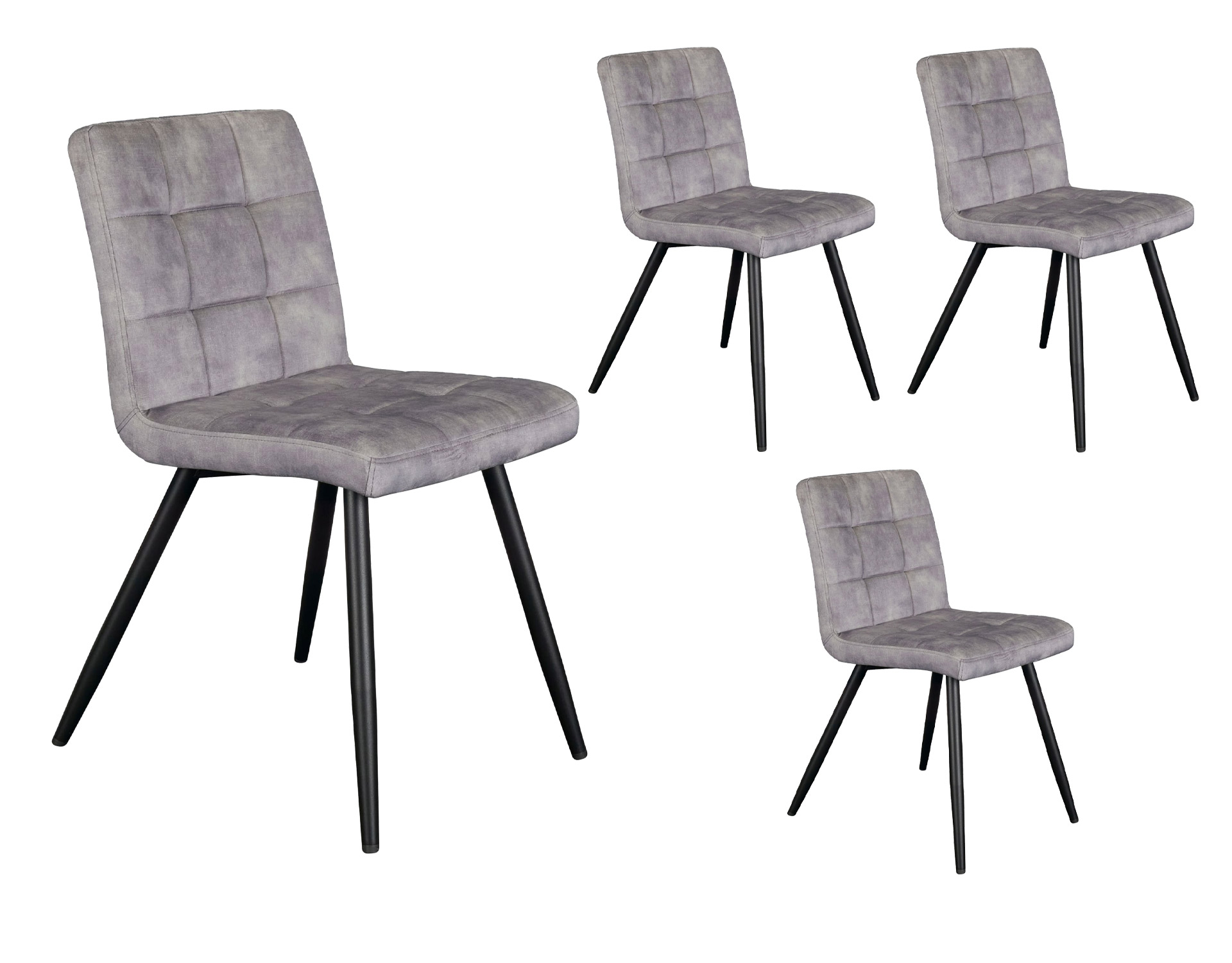 LC Home 4er Set Esszimmerstuhl »Barnet« Samt hellgrau