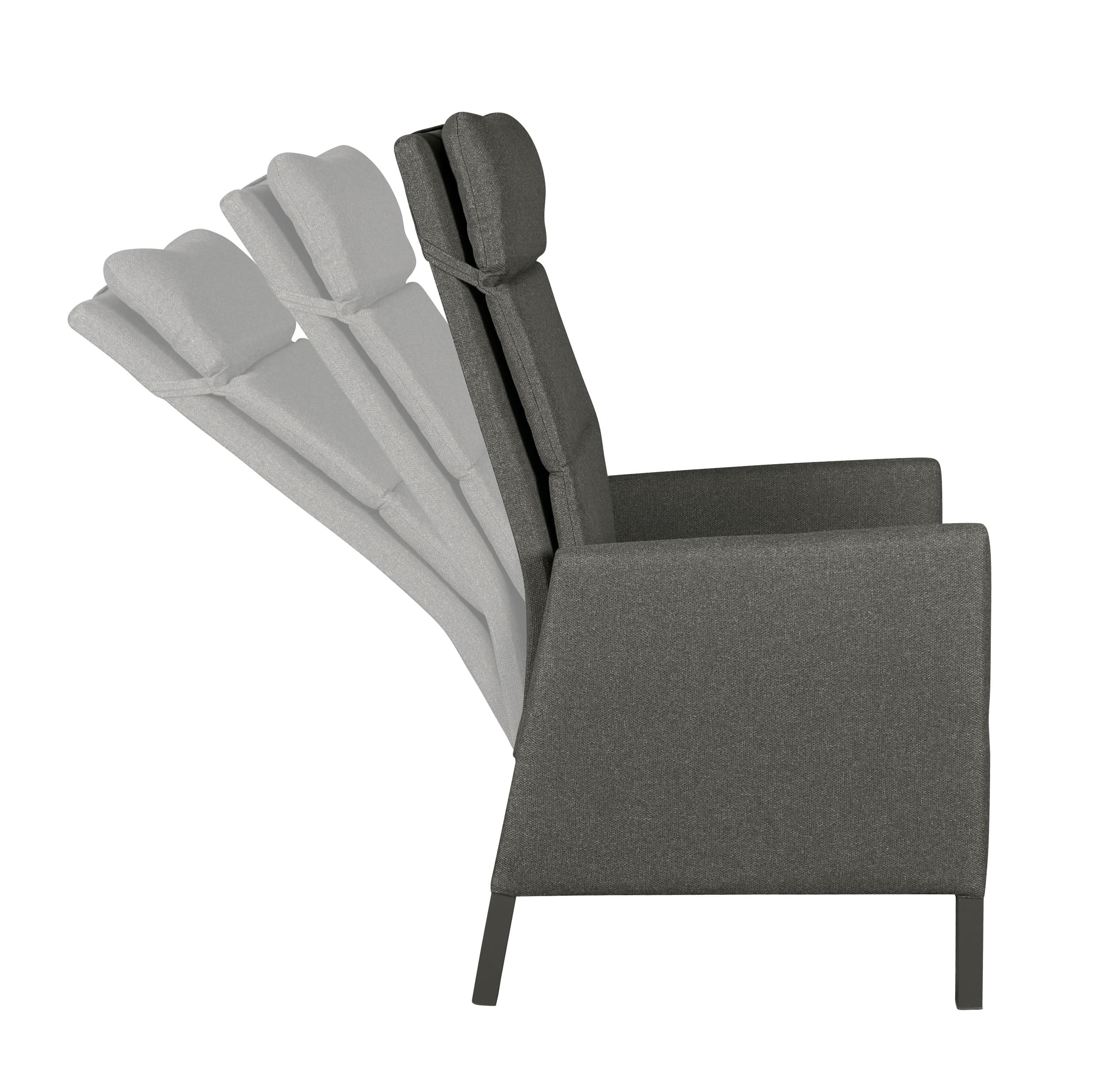 LC Garden 8er Set »Solverde« Positionsstuhl Anthrazit/Sooty Verstellsessel Gartenstuhl
