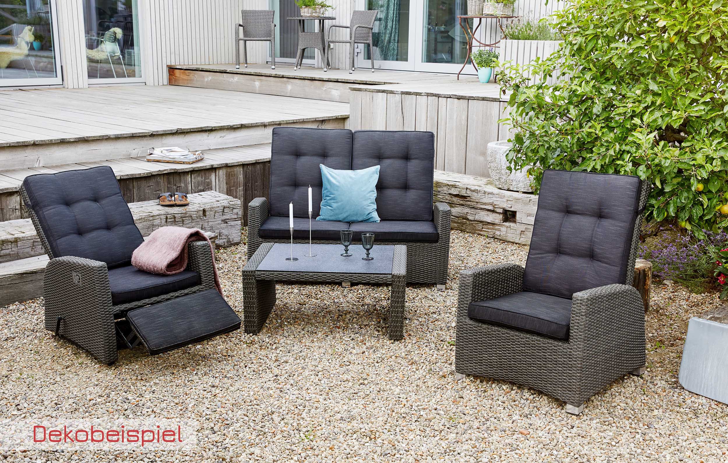 LC Garden »Barcelona« Living VIP Loungesessel grau-mix Gartensessel