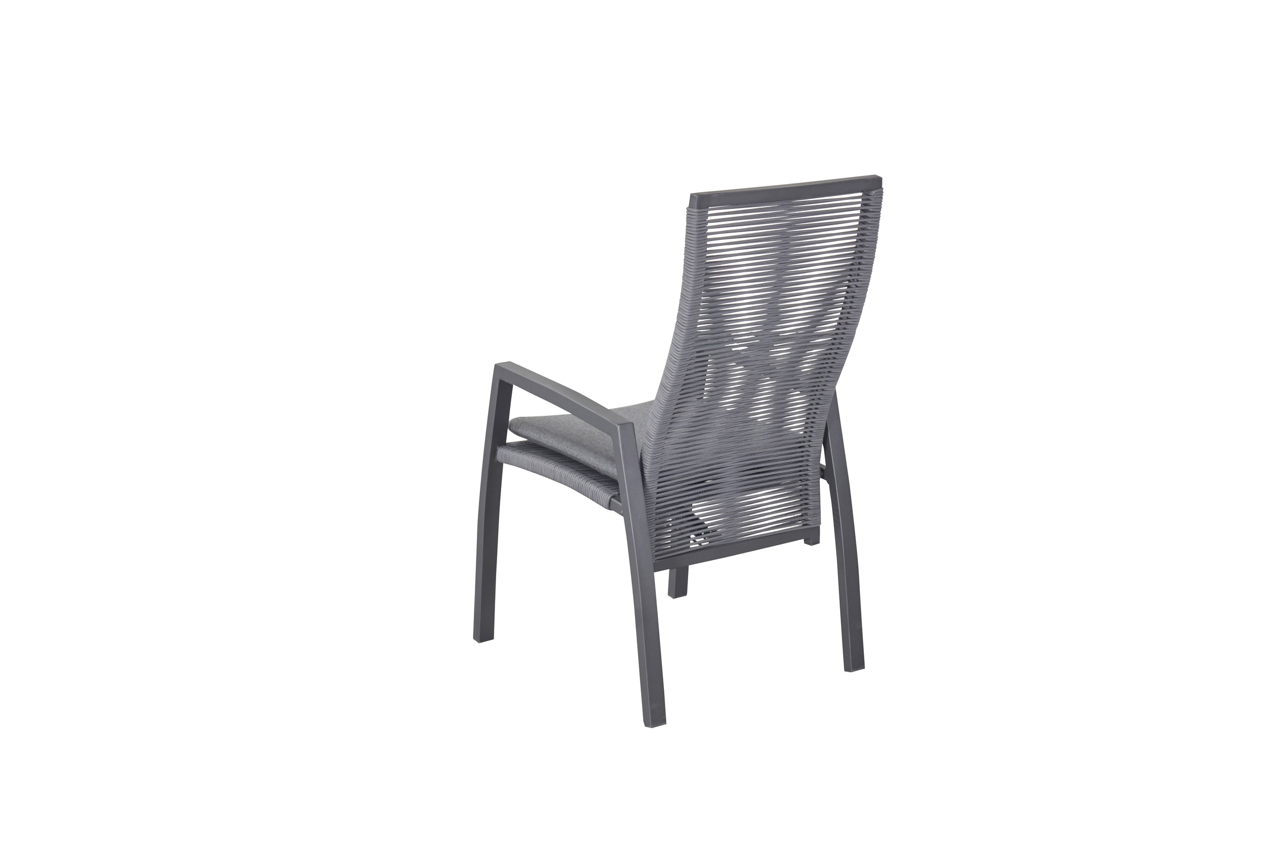 LC Garden 2er Set »Diwo« Gartenstuhl anthrazit/grau Aluminium/Rope Positionsstuhl mit Sitzkissen aus Sunbrella® Stoff