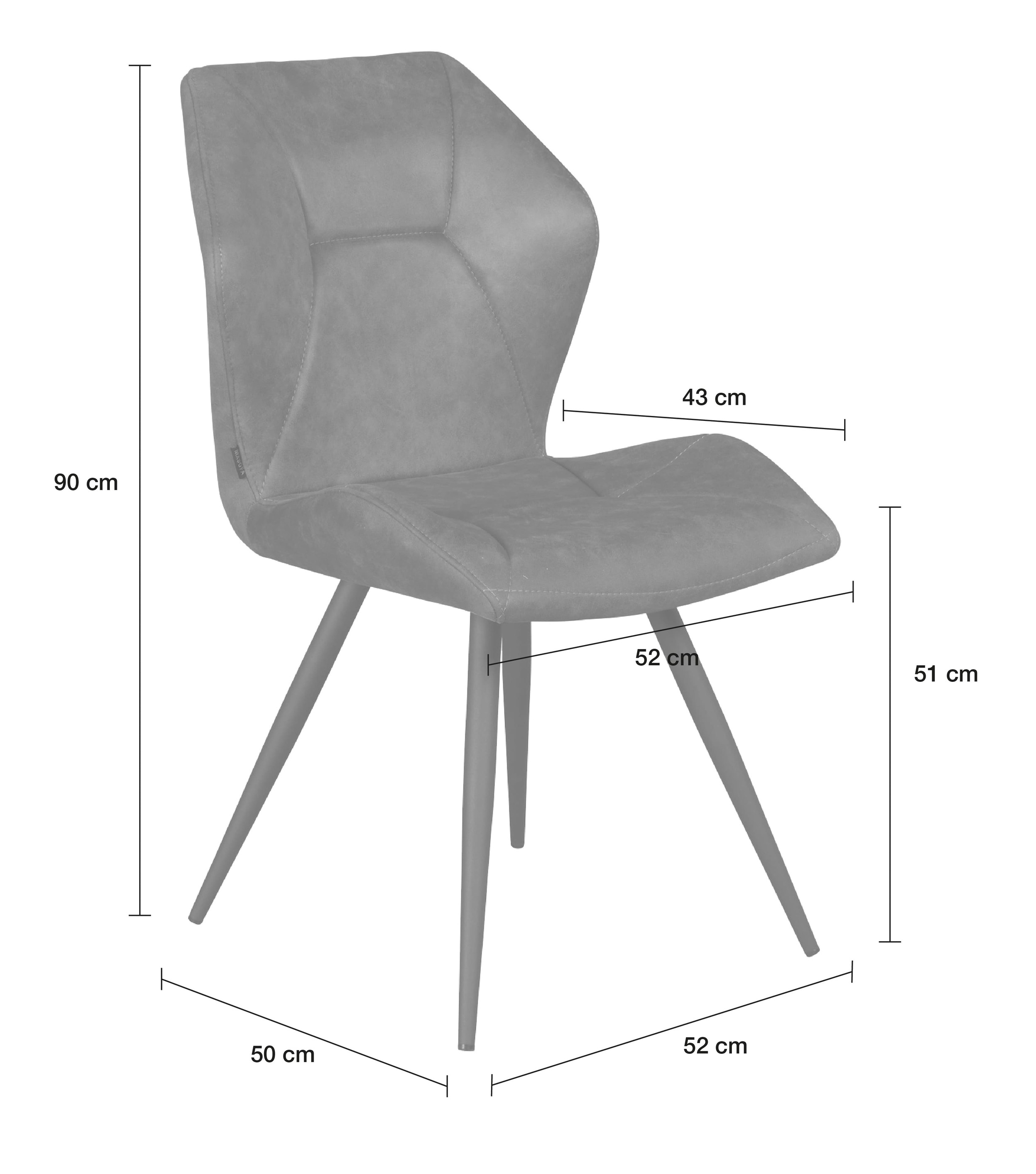 LC Home 4er Set Esszimmerstuhl »Tesla« Microfaser Polsterstuhl  Industrial Design anthrazit