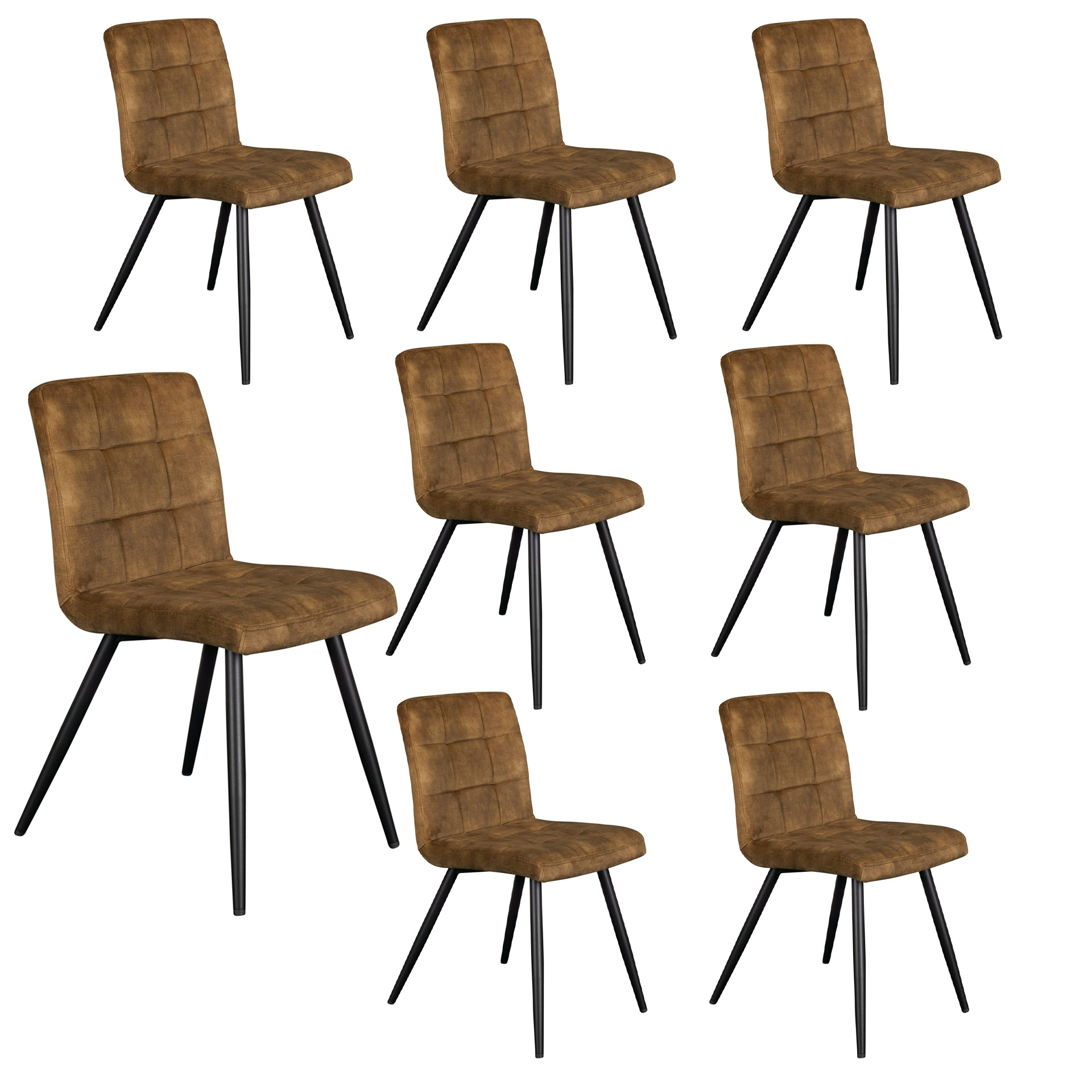 LC Home 8er Set »moderner« Esszimmerstuhl Samt olive 47x58,5x82,5cm Polsterstuhl