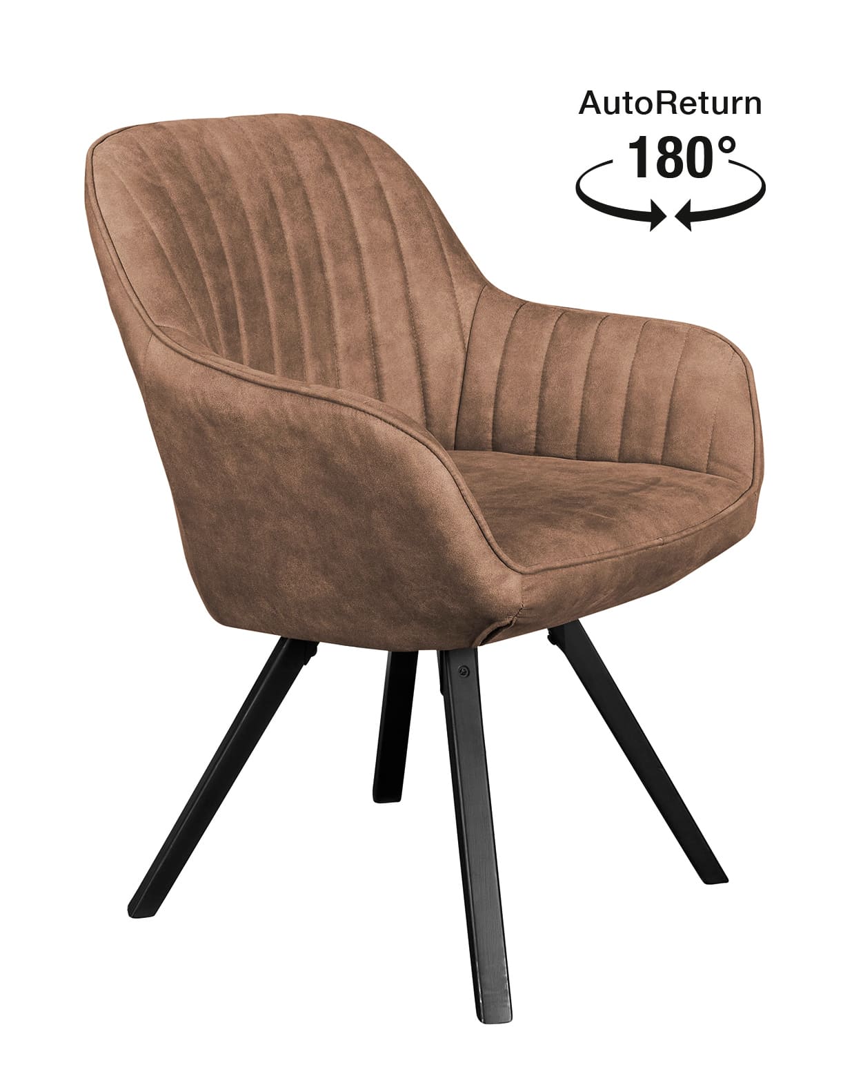 LC Home Esszimmerstuhl Drehstuhl »Trevina« Samt Cognac Polsterstuhl