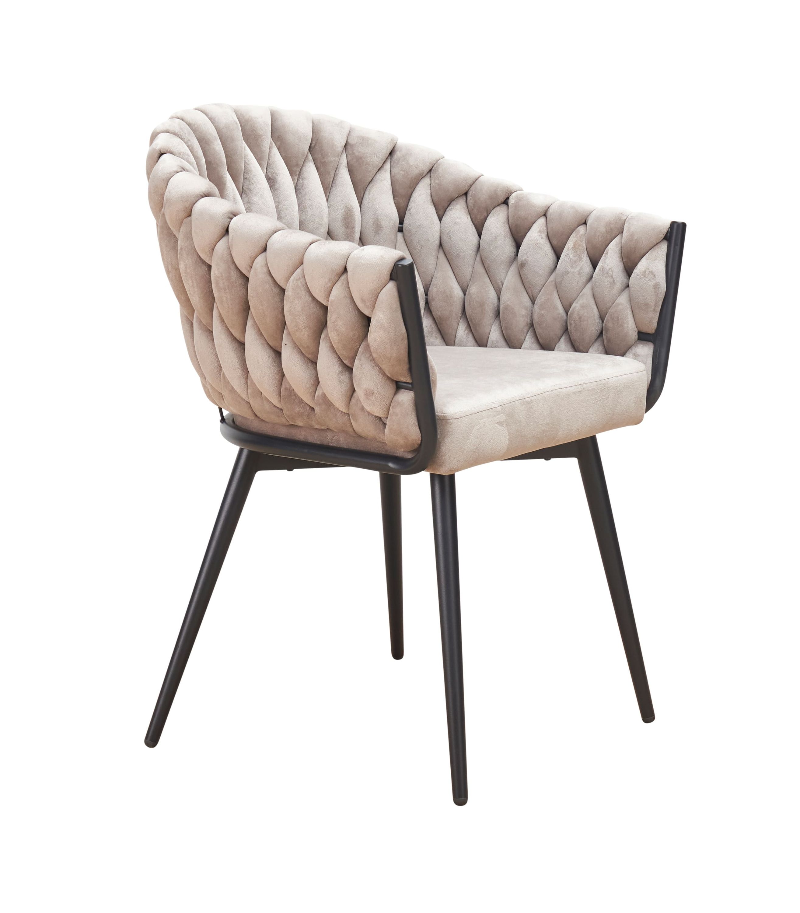 LC Home Esszimmerstuhl »Remy« Samtoptik hellgrau/ taupe Armlehnstuhl Designerstuhl LC Home Esszimmerstuhl »Remy« Samtoptik hellgrau/ taupe Armlehnstuhl Designerstuhl