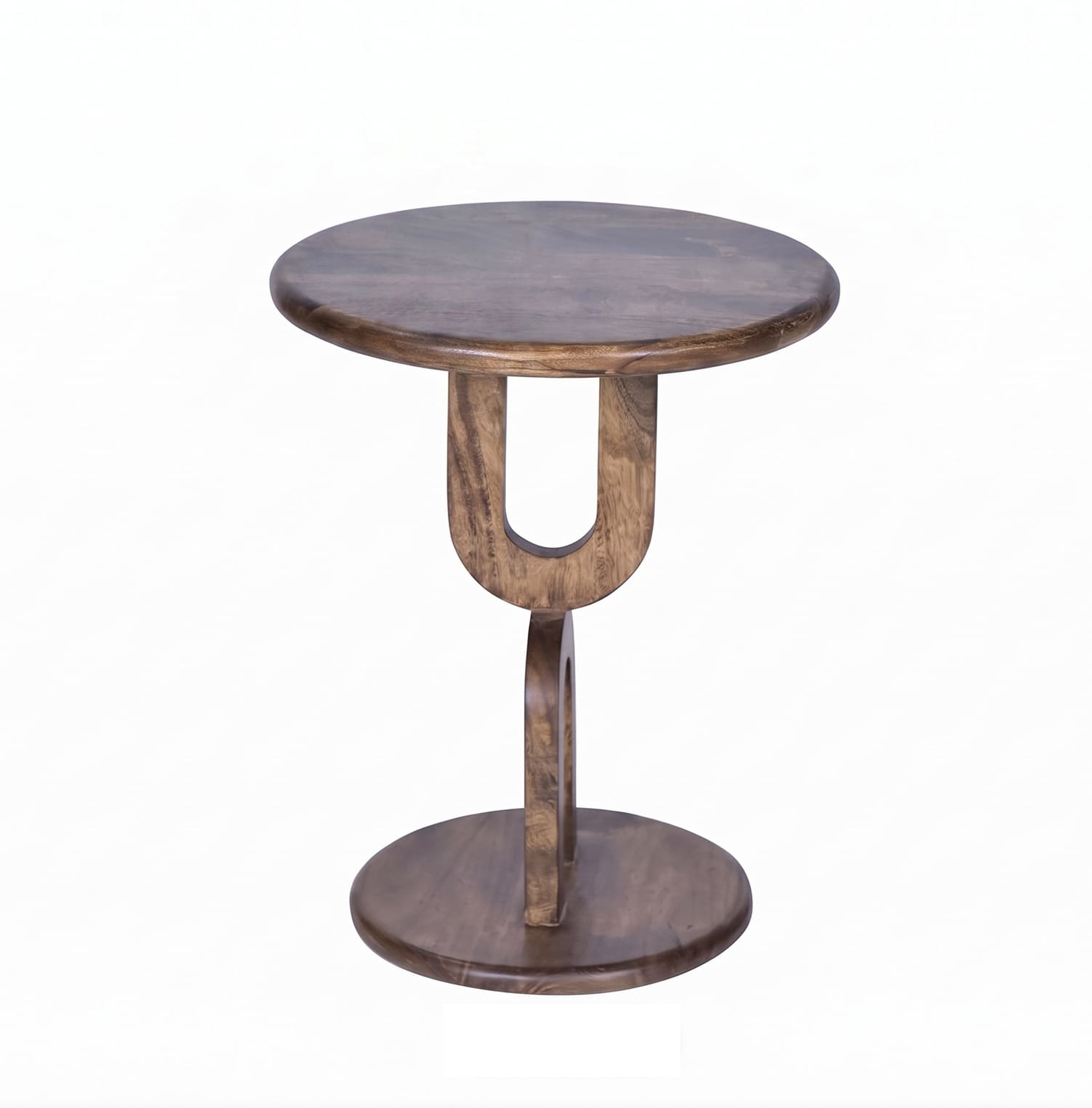 LC Home Beistelltisch »Denver« Mangoholz massiv Runder Couchtisch Säulentisch Holztisch Skulptur-Design