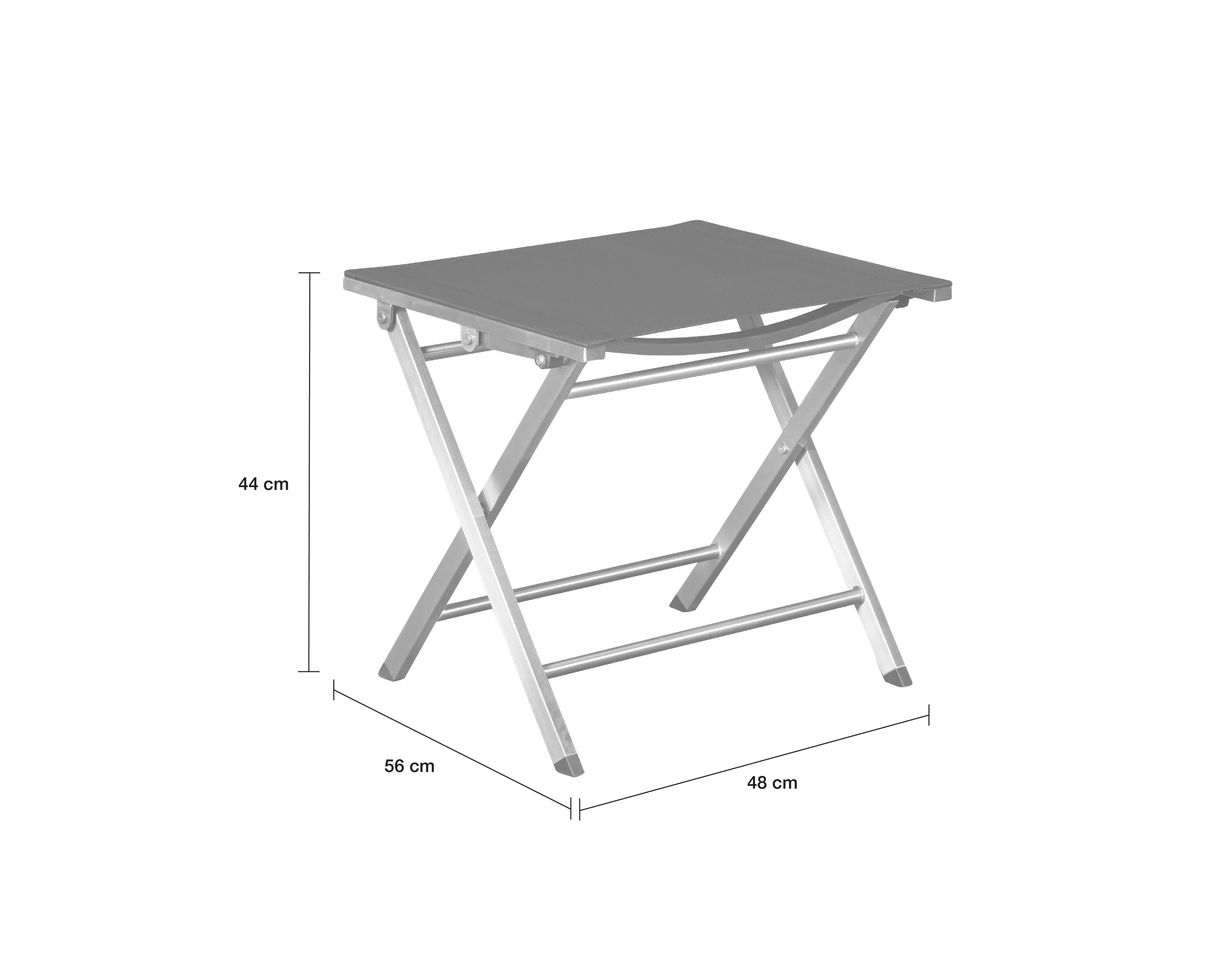 LC Garden »Steelado« Klapphocker Textilen Edelstahl/schwarz Hocker Fußbank