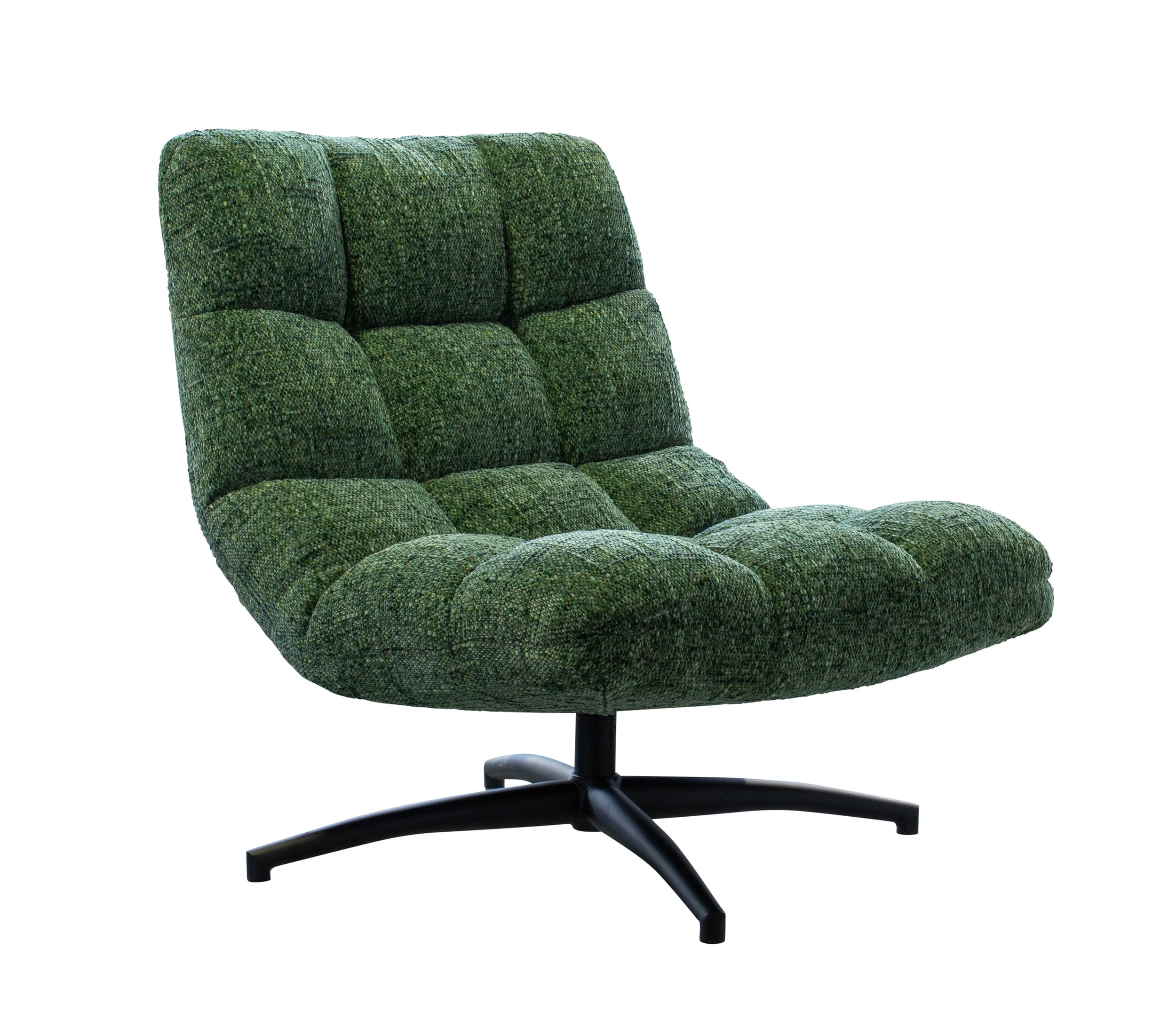 LC Home Drehsessel Memphis mit Karosteppung grüner Webstoff