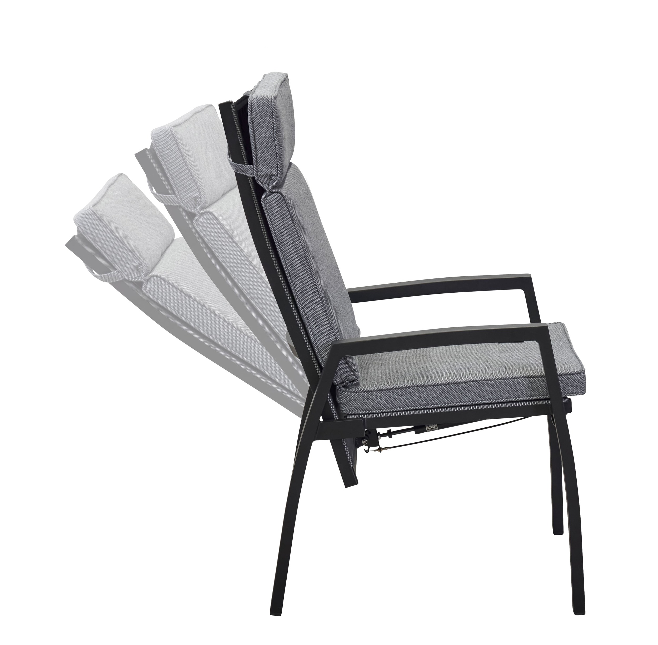 LC Garden 6er Set »Sondrino« Positionsstuhl Textilen schwarz Gartenstuhl Verstellsessel
