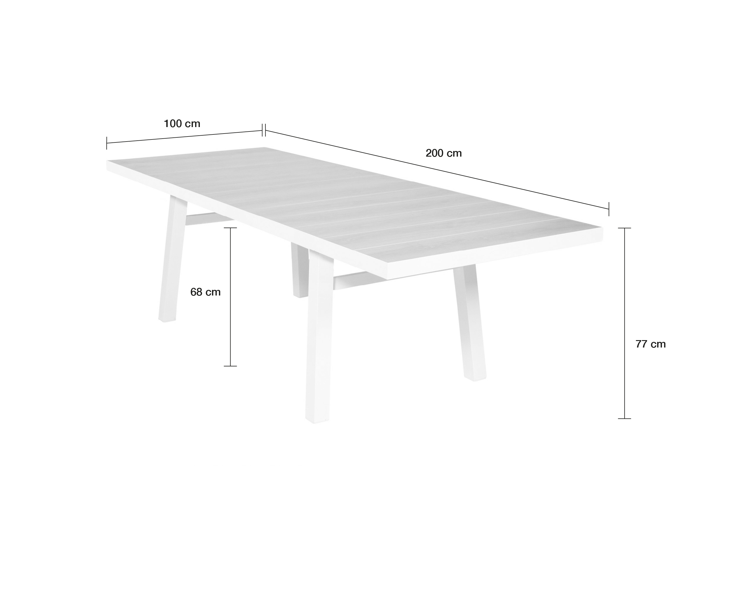 LC Garden »Keramo« Keramik Esstisch H- Fuß weiß 200x100x75cm Gartentisch