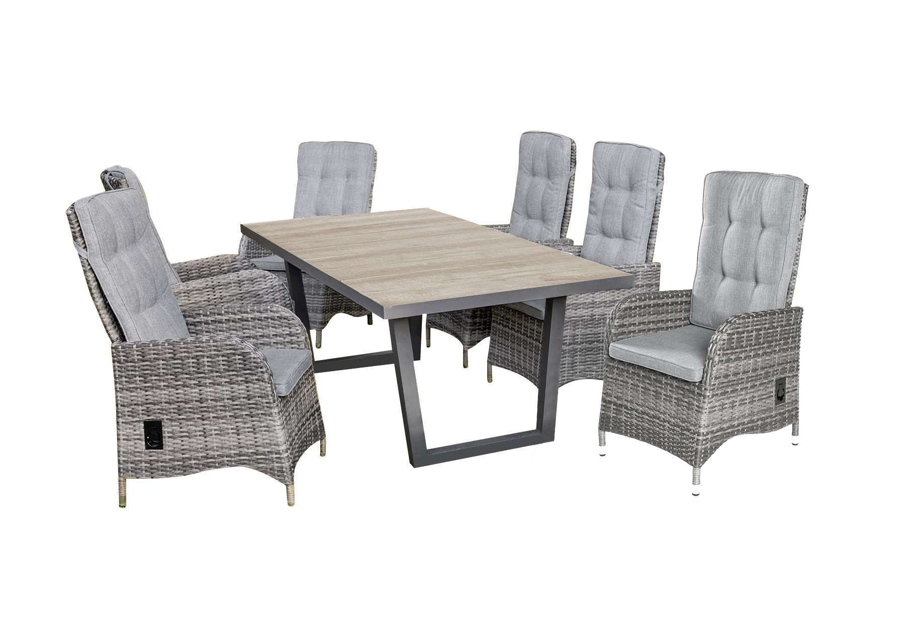 LC Garden »Bailado« Dining Set II Sitzgruppe Gartenset omega grau