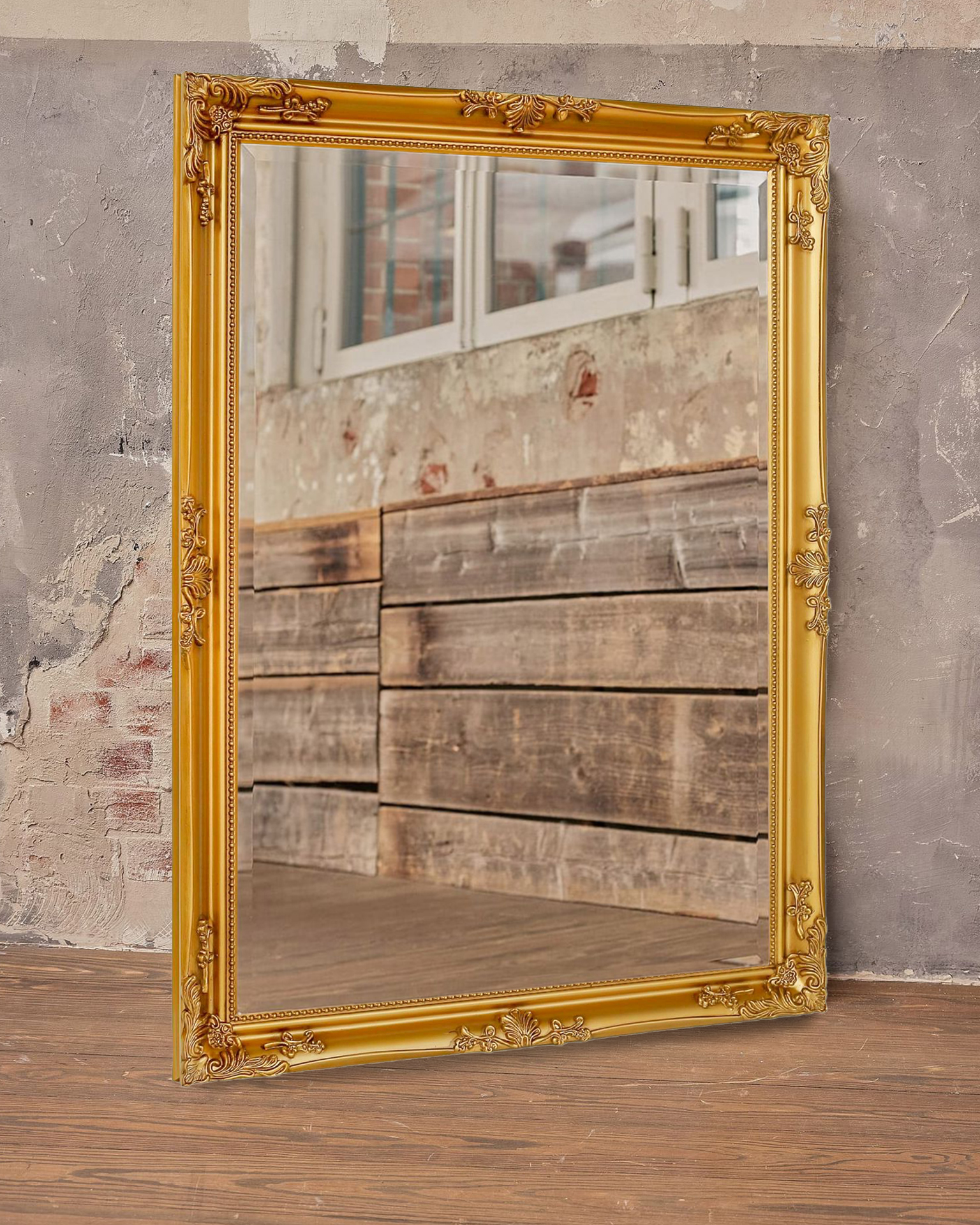 LC Home Wandspiegel Barock Spiegel gold ca. 115 x 85 cm Antik-Stil Flurspiegel