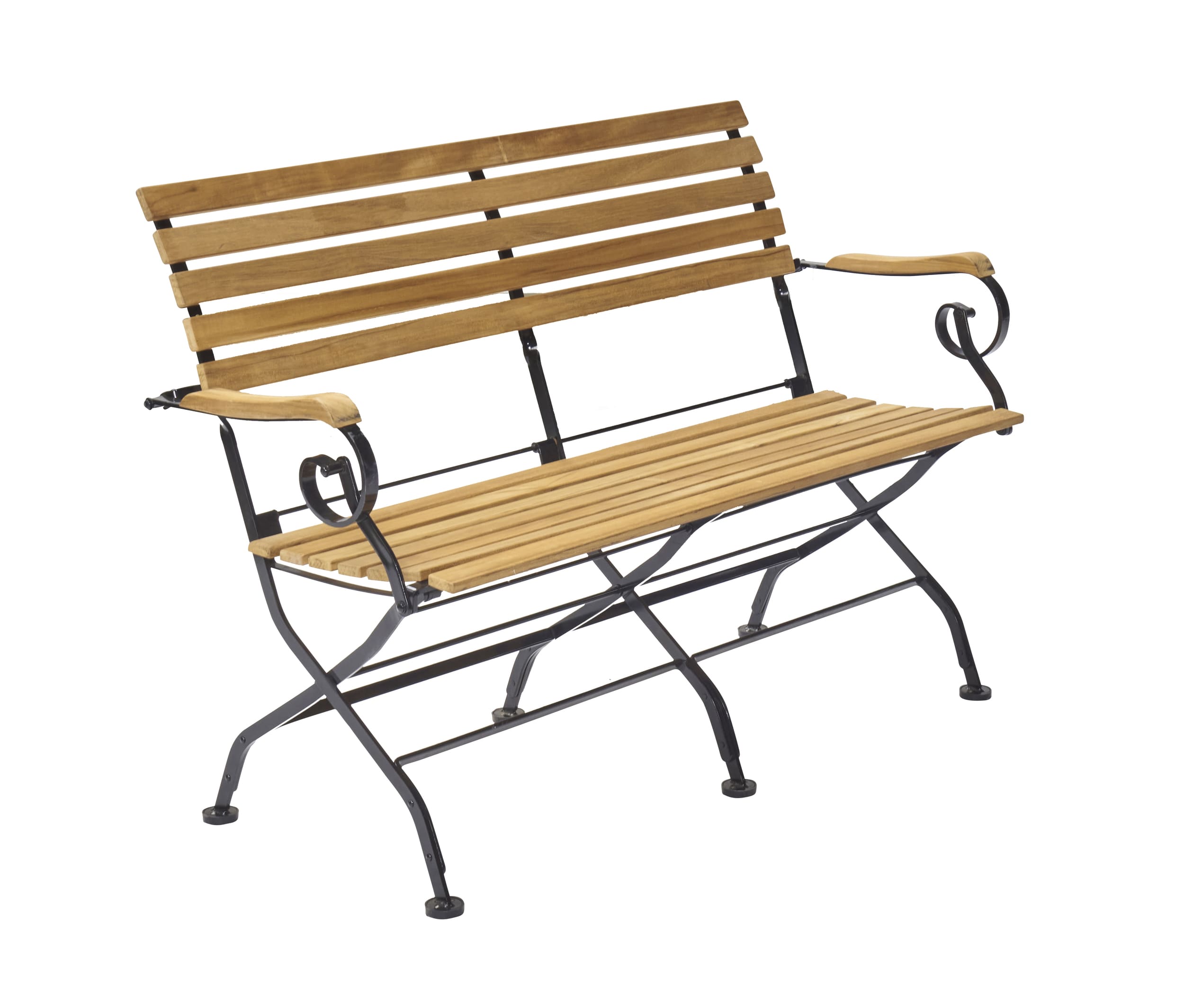 LC Garden »Wimbledon« 2-Sitzer Bank Teakholz Stahlgestell schwarz klappbare Gartenbank Biergartenbank LC Garden »Wimbledon« 2-Sitzer Bank Teakholz Stahlgestell schwarz klappbare Gartenbank Biergartenbank