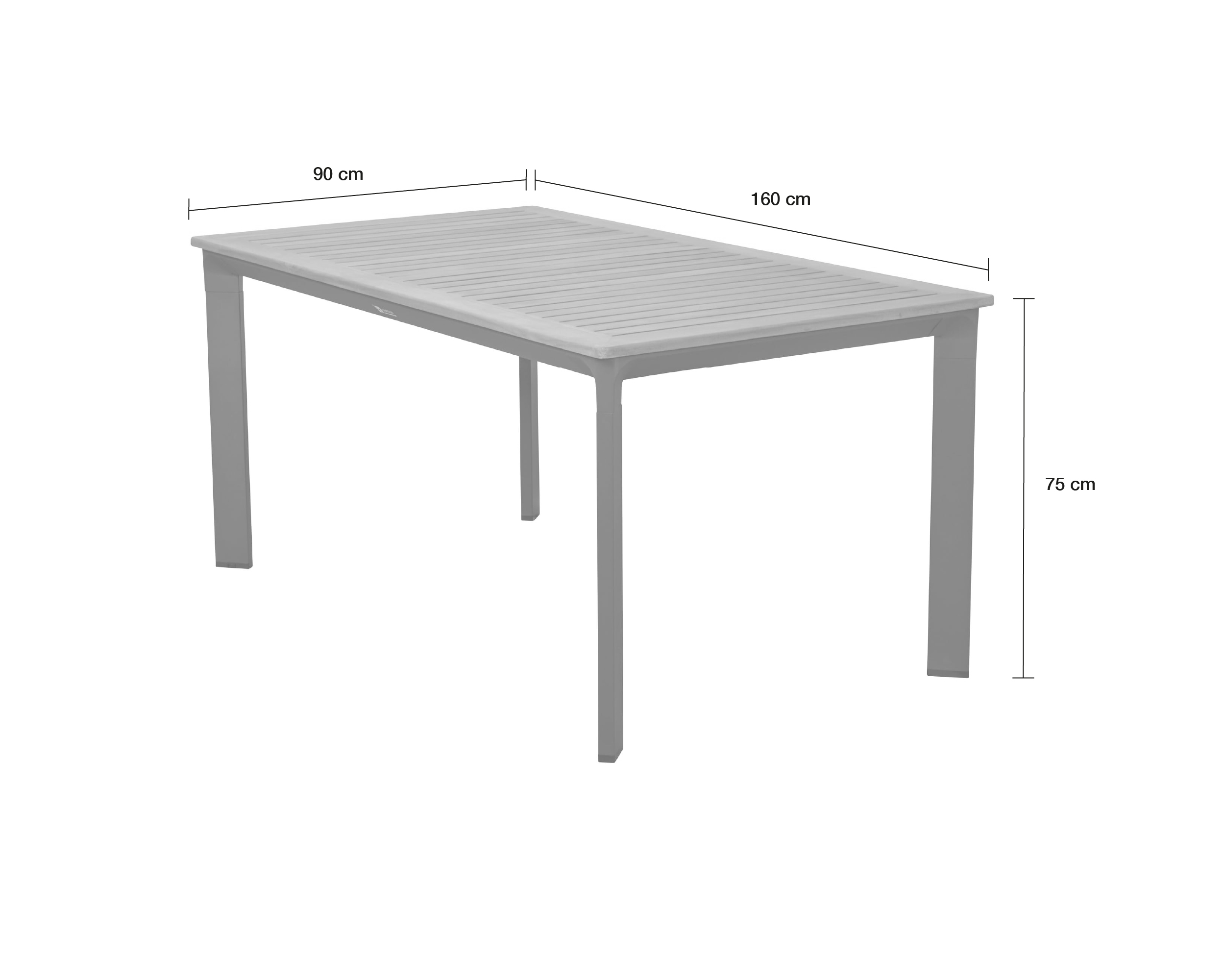 LC Garden »Unicamo« Esstisch anthrazit/Teak 160x90cm Esstisch Gartentisch Terrassentisch