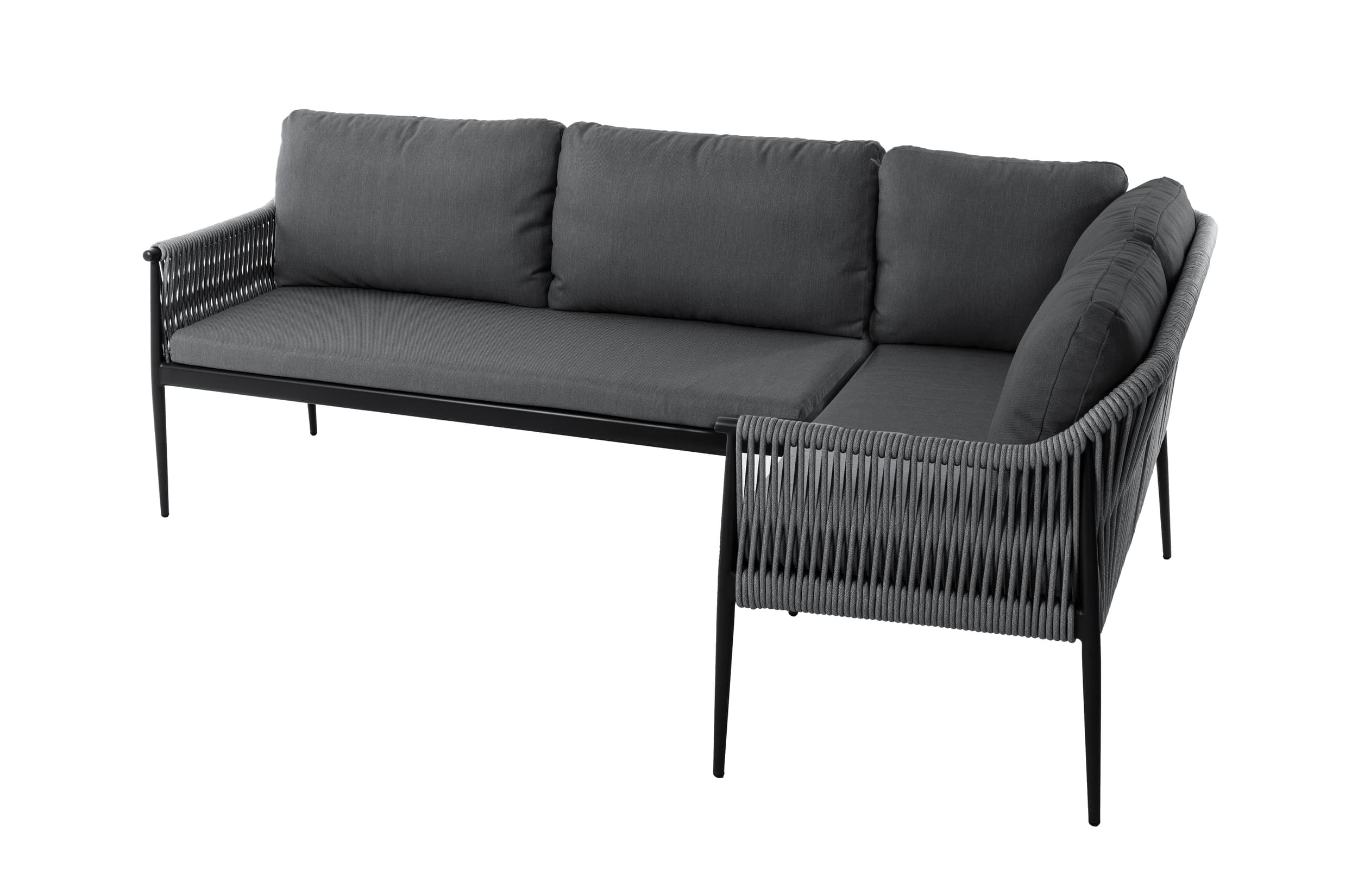 LC Garden »Bari« Dining Lounge Anthrazit Rope Aluminium Gartenlounge inkl. Kissen