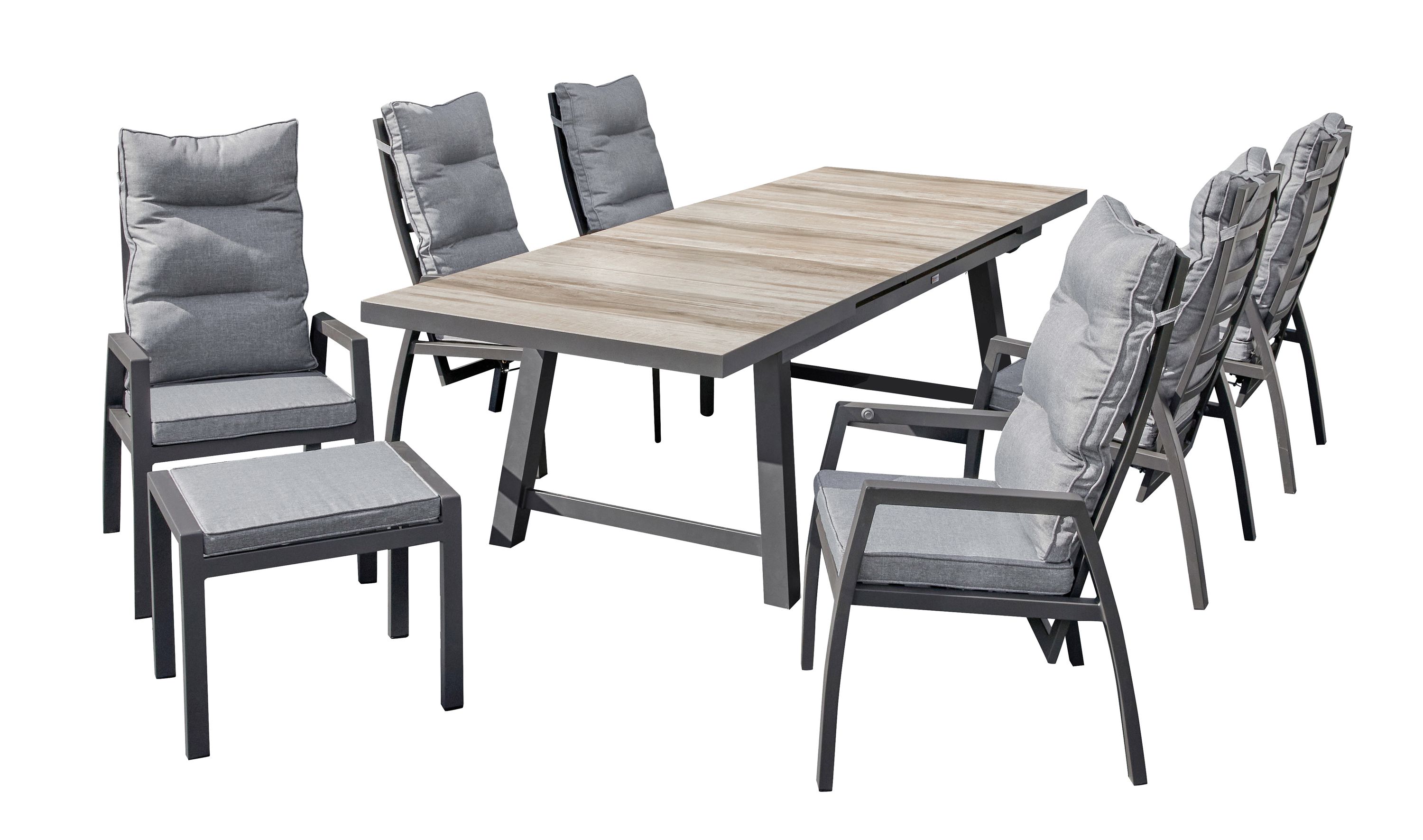 LC Garden Bondino Dining Set XII Sitzgruppe Gartenset Anthrazit eckig
