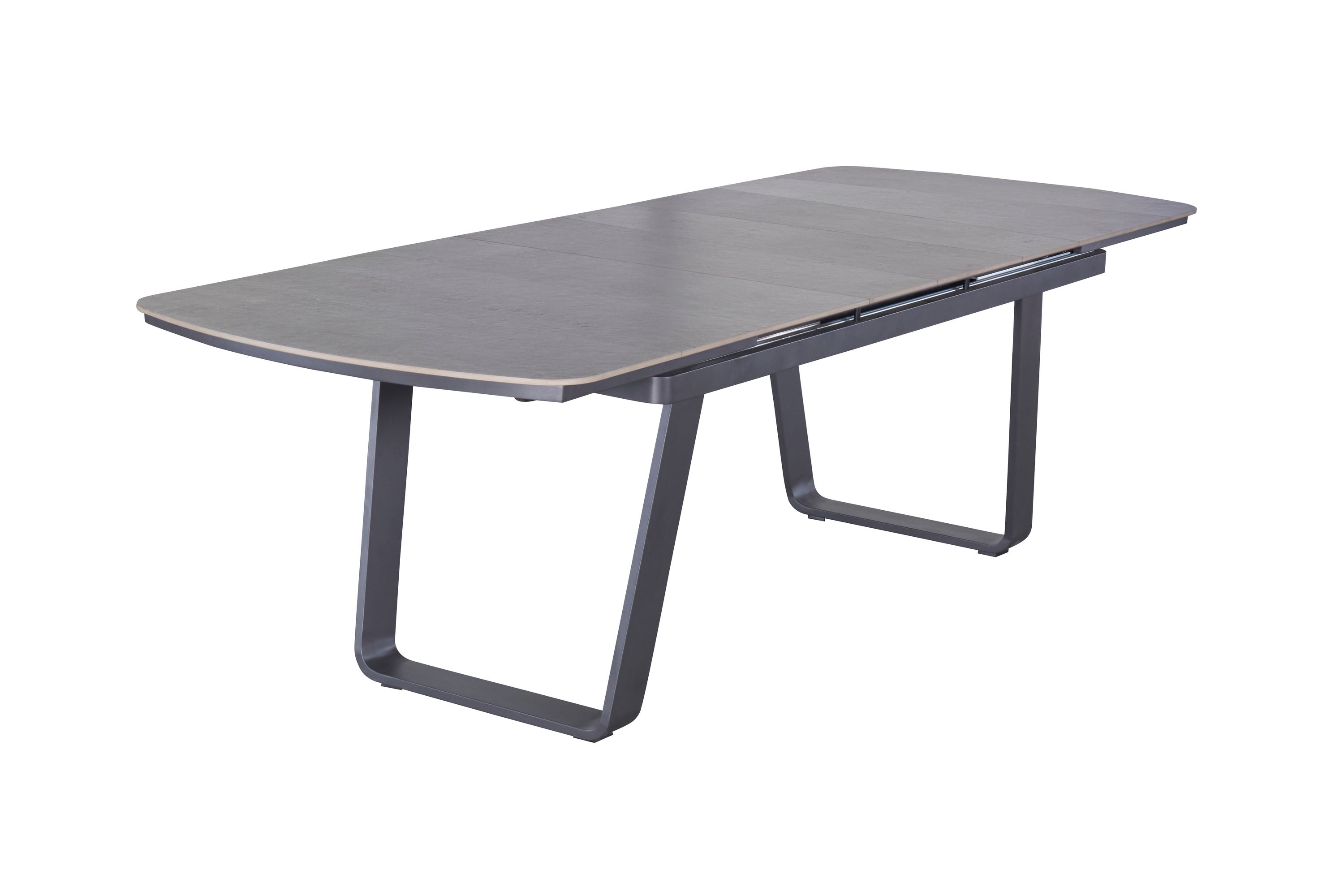 LC Garden »Diwo« Gartentisch 200/260x100cm grau Aluminium/sintered stone U-Gestell Ausziehtisch mit Synchronauszug