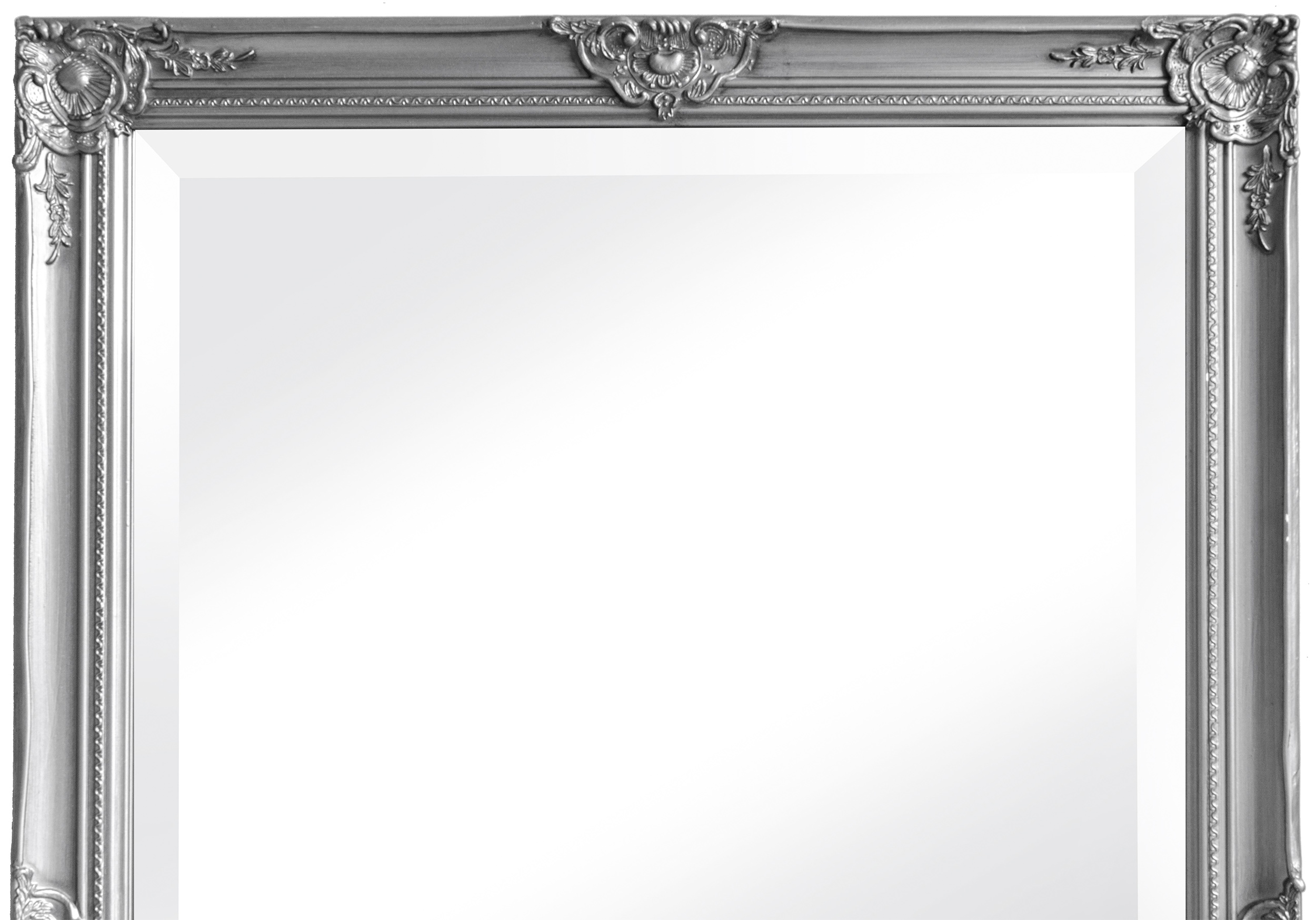 LC Home Wandspiegel Barock XXL Spiegel silber ca. 200 x 100 cm Antik-Stil Ganzkörperspiegel