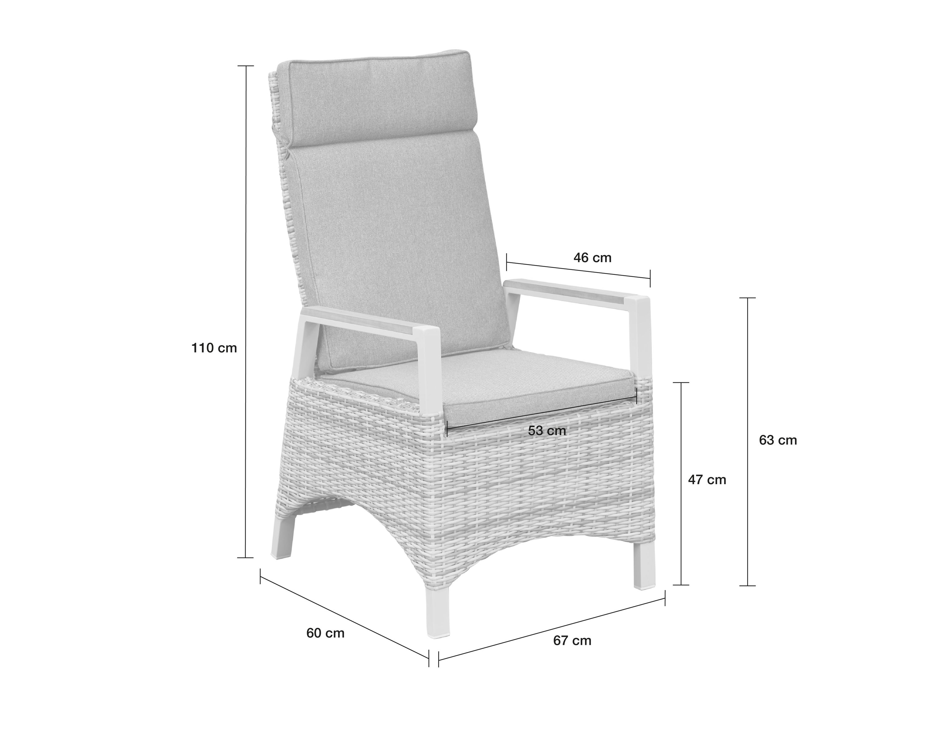 LC Garden 2er Set »Keramo« Positionsstuhl off-white/Teakholz Gartenstuhl mit Kissen