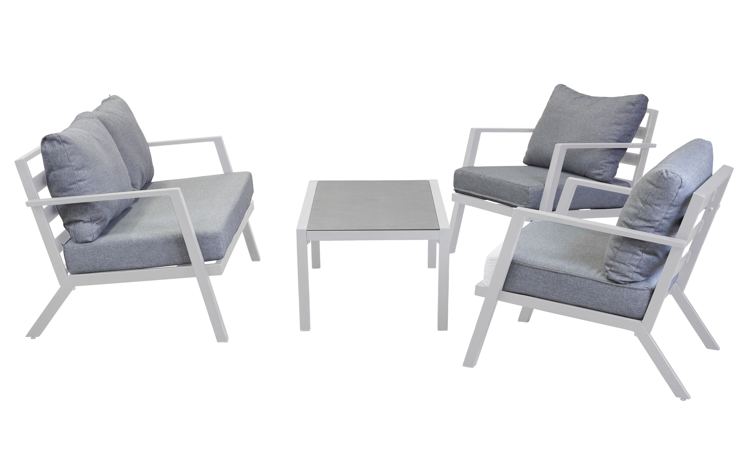 LC Garden »Keramo« Lounge Set offwhite 4tlg. Sitzgruppe Loungemöbel