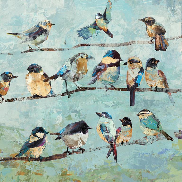 LC Home Designer Wandbild »Meisen auf Ast II« handbemalt 60x60cm Ölbild