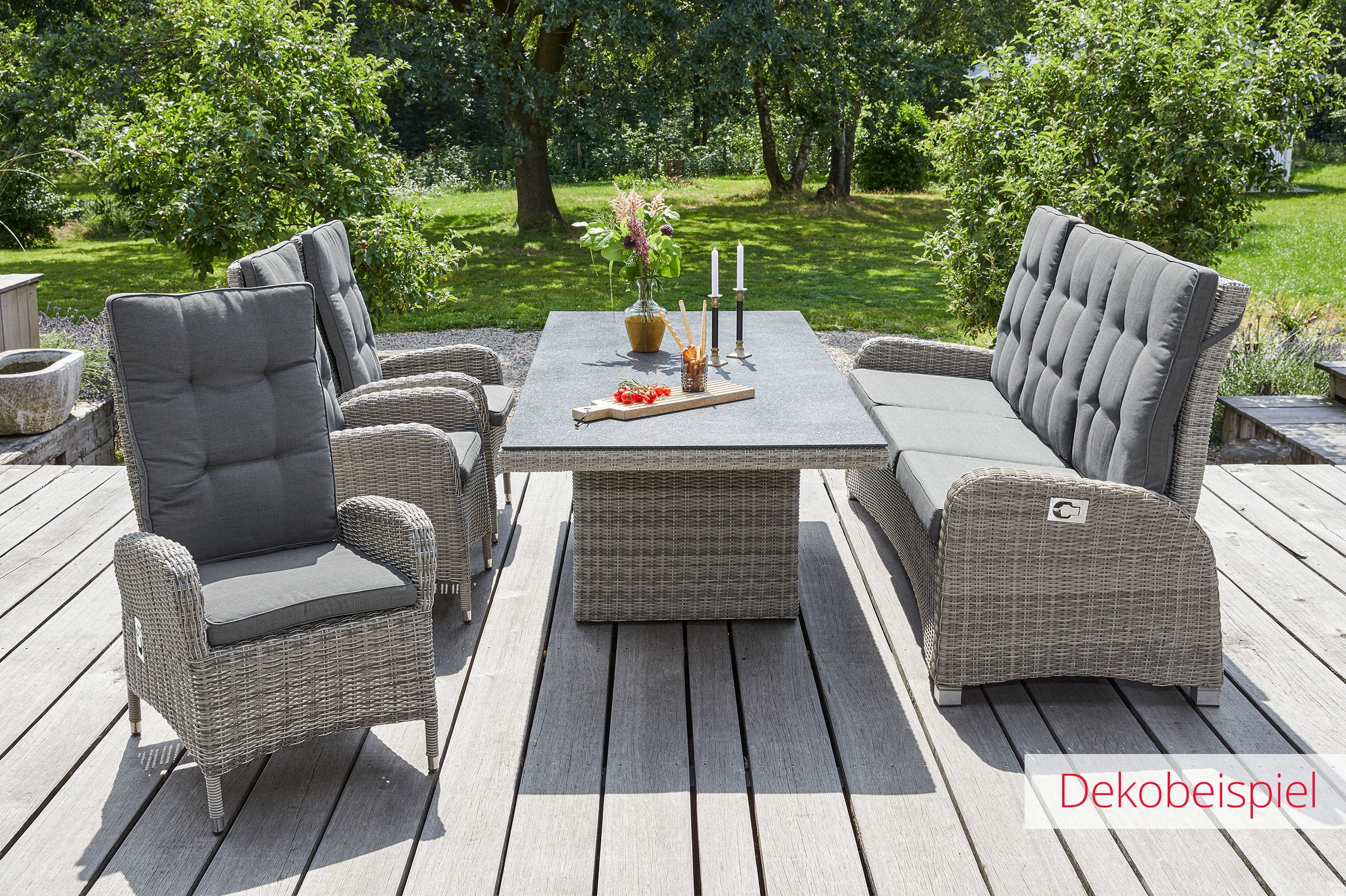 LC Garden »Bilbao« Dining Set III Sitzgruppe Gartenset grau