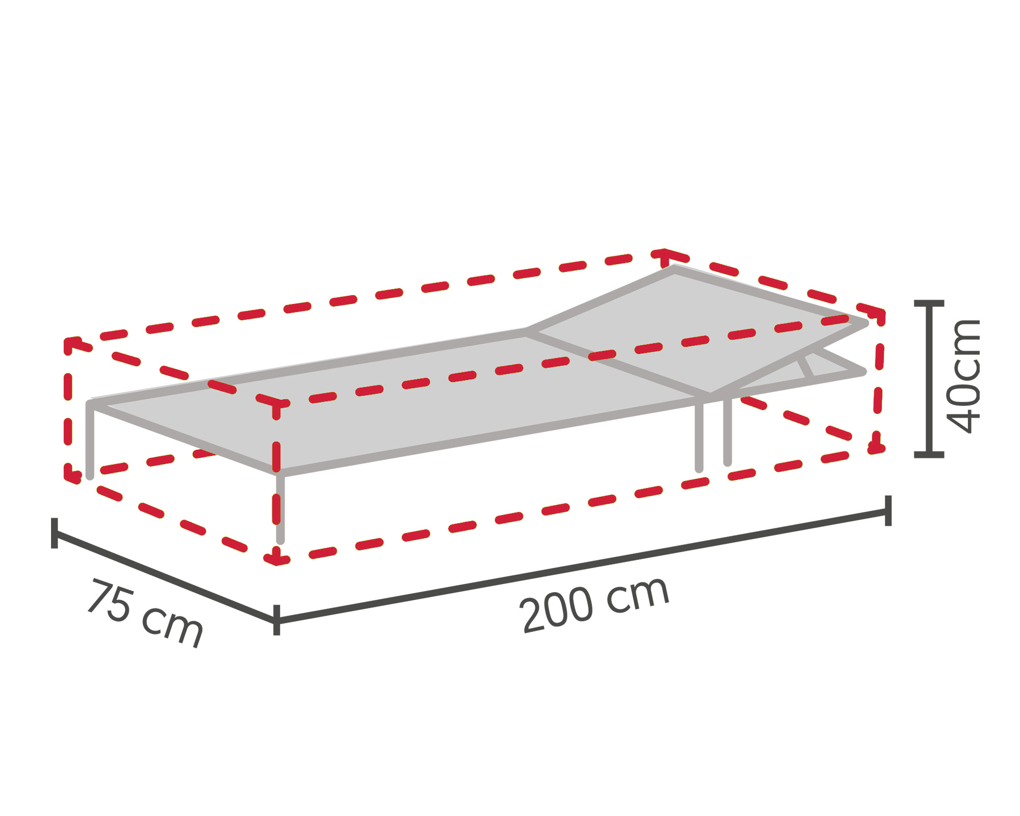 LC Garden Schutzhülle für Liegen grau 200x75x40cm