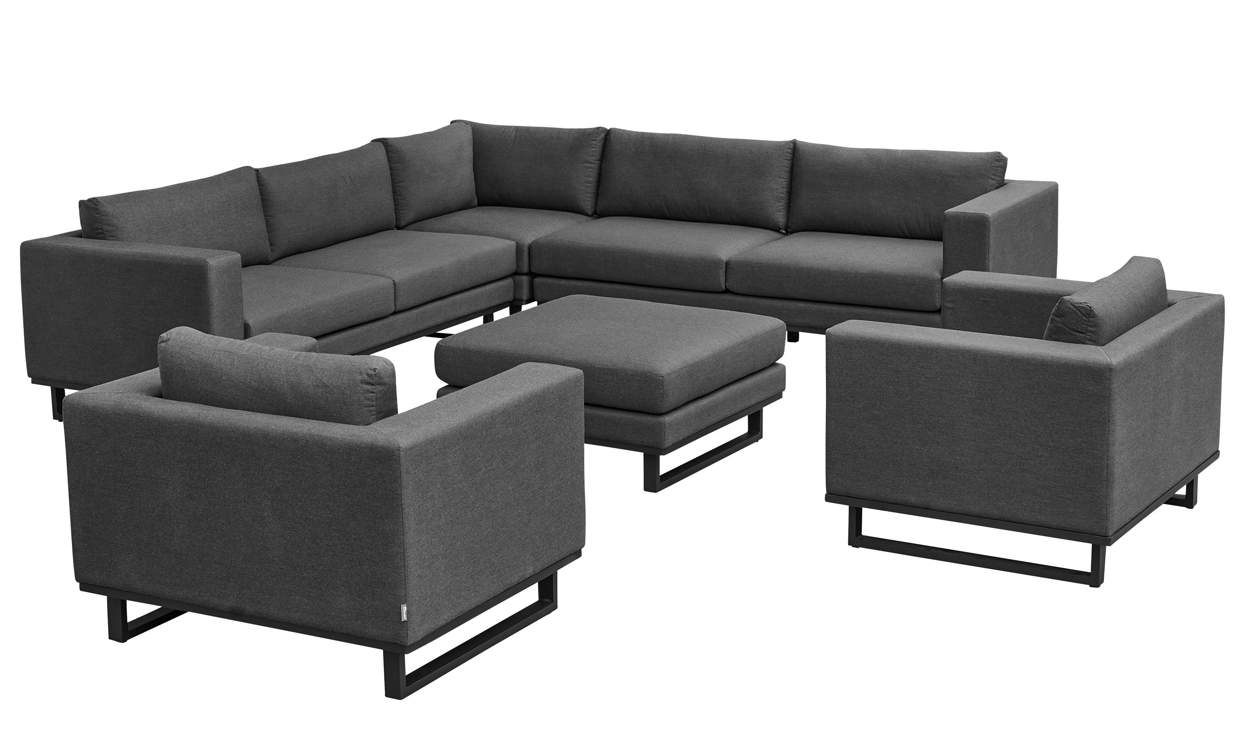»Sunrino« Living Set III Sitzgruppe Gartenlounge Bezug Sunbrella sooty