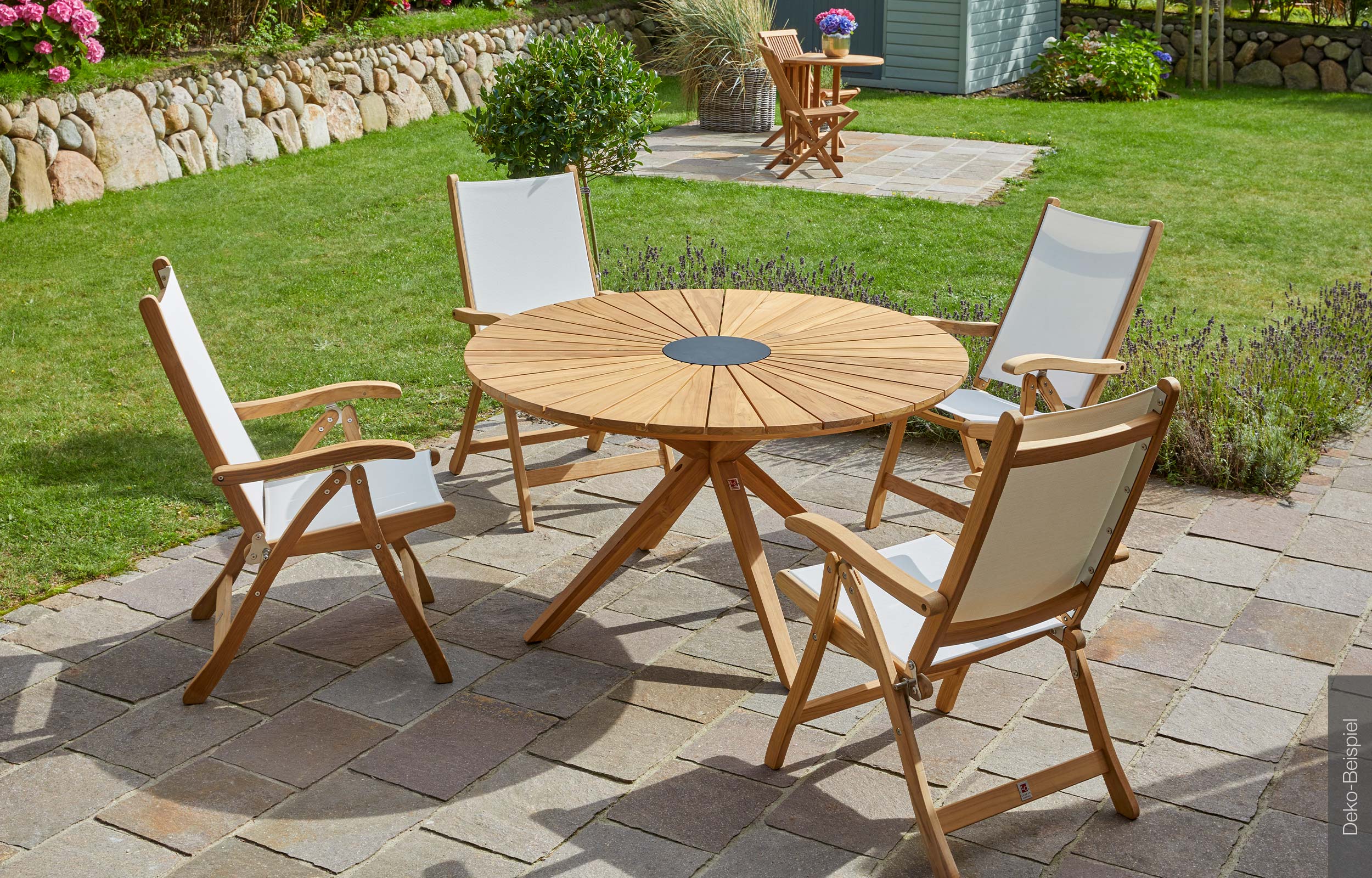 LC Garden »York« Hochlehner Klappsessel weiß 60x65x105cm