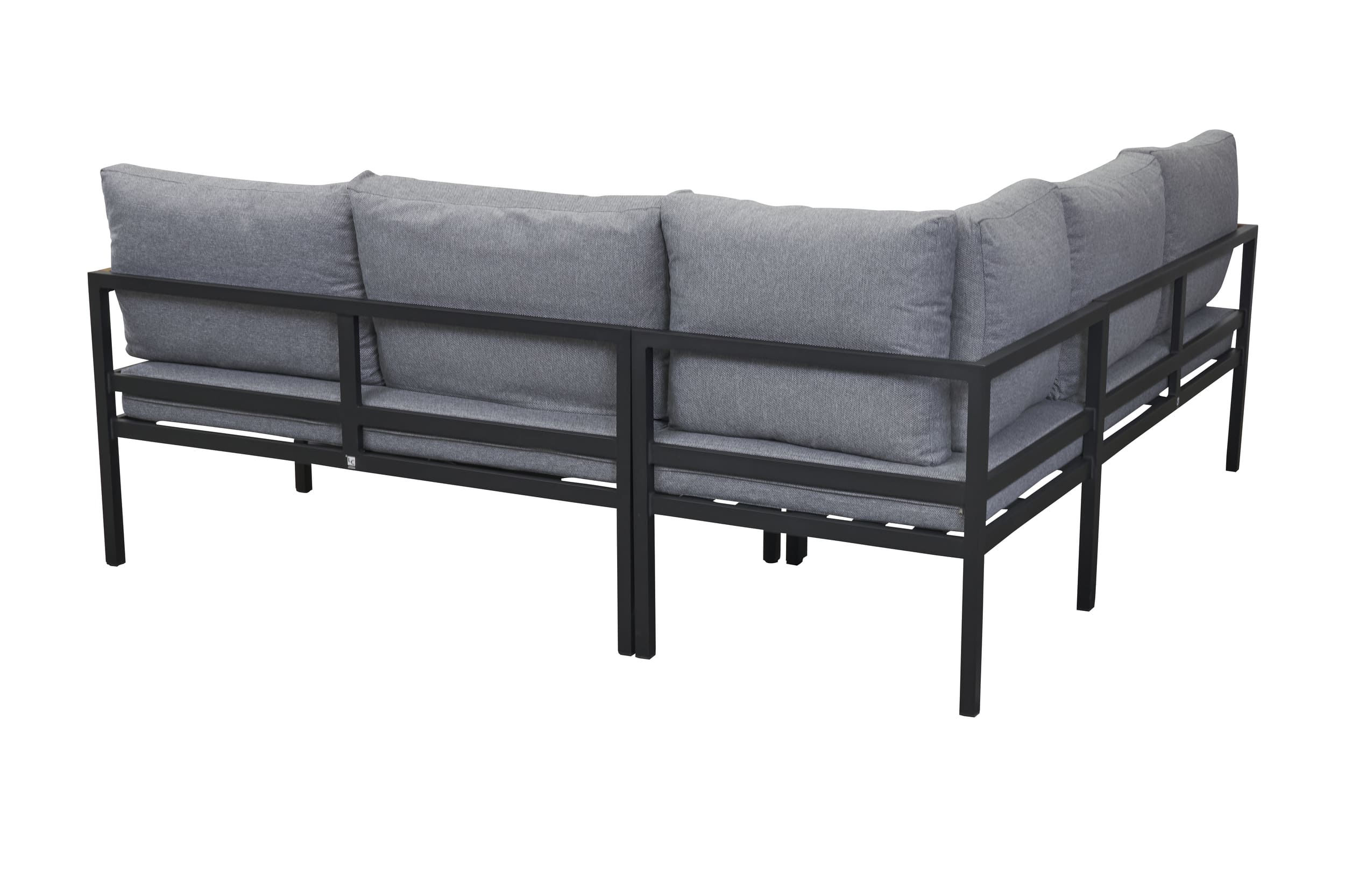 LC Garden »Sunedy« Loungegruppe schwarz 200x70x64cm 5tlg. inkl. Beistelltisch Teakholz Lounge Gartenlounge  