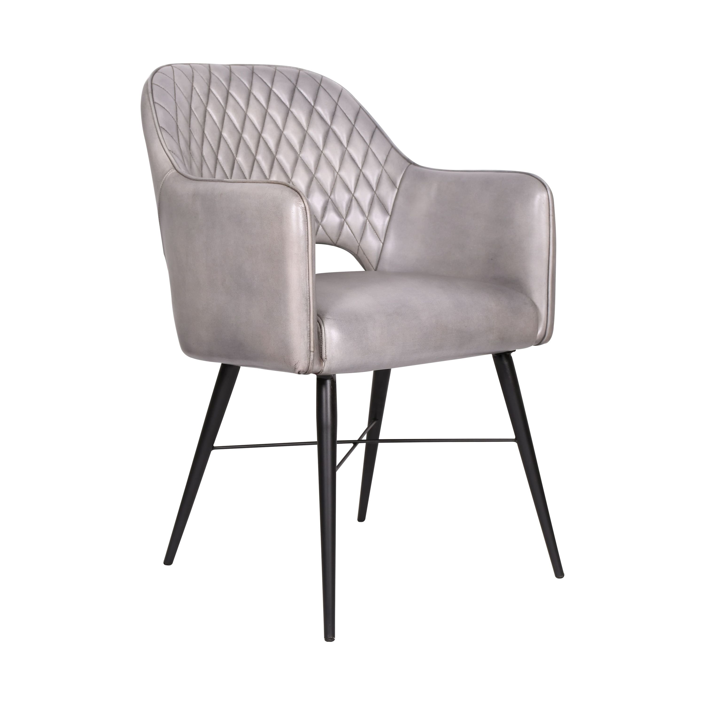 LC Home Armlehnstuhl »Virginia« Leder hellgrau Industrial Lederstuhl Esszimmersessel LC Home Armlehnstuhl »Virginia« Leder hellgrau Industrial Lederstuhl Esszimmersessel