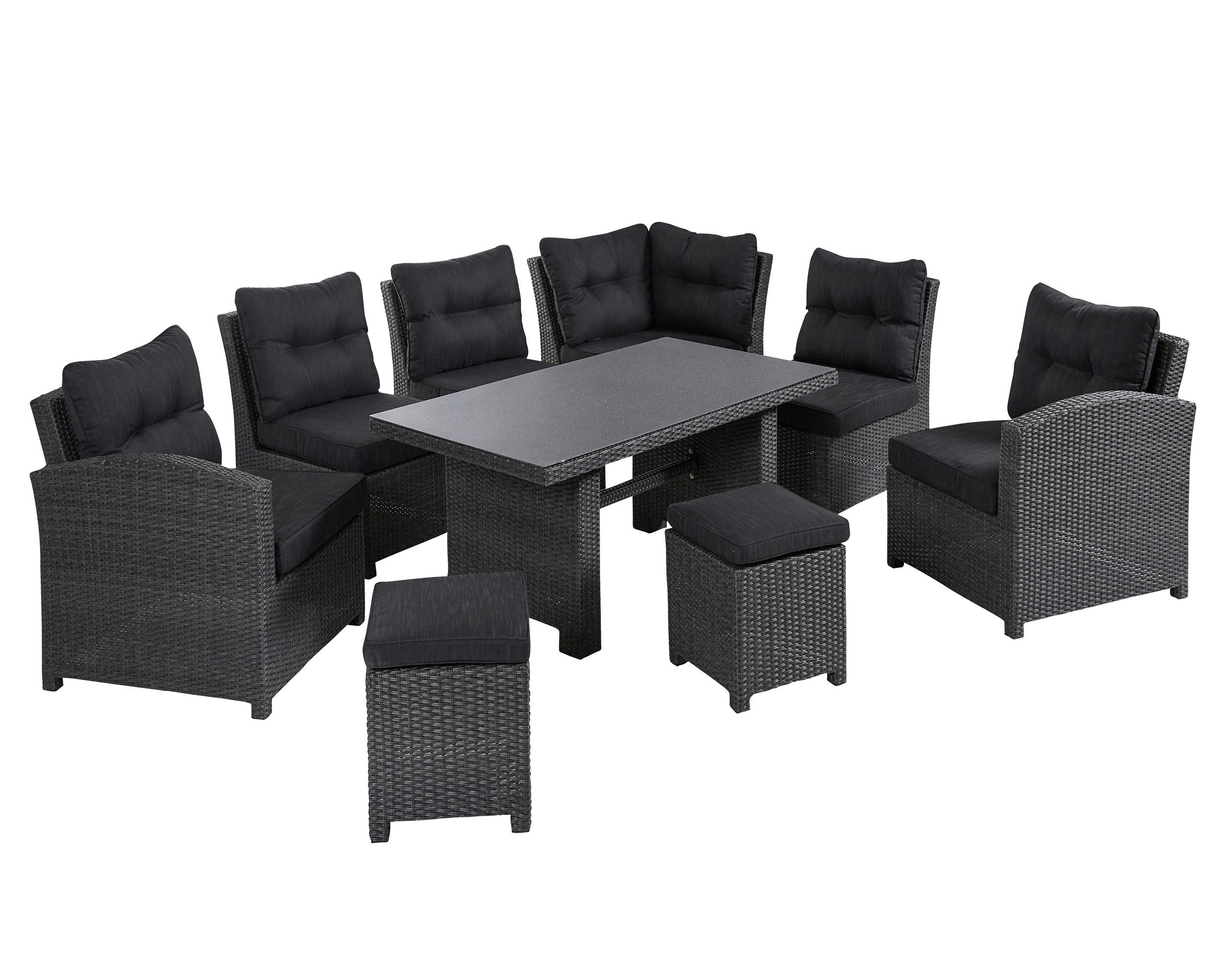 LC Garden »Barcelona« Dininglounge Speiselounge 9 tlg. grau-mix