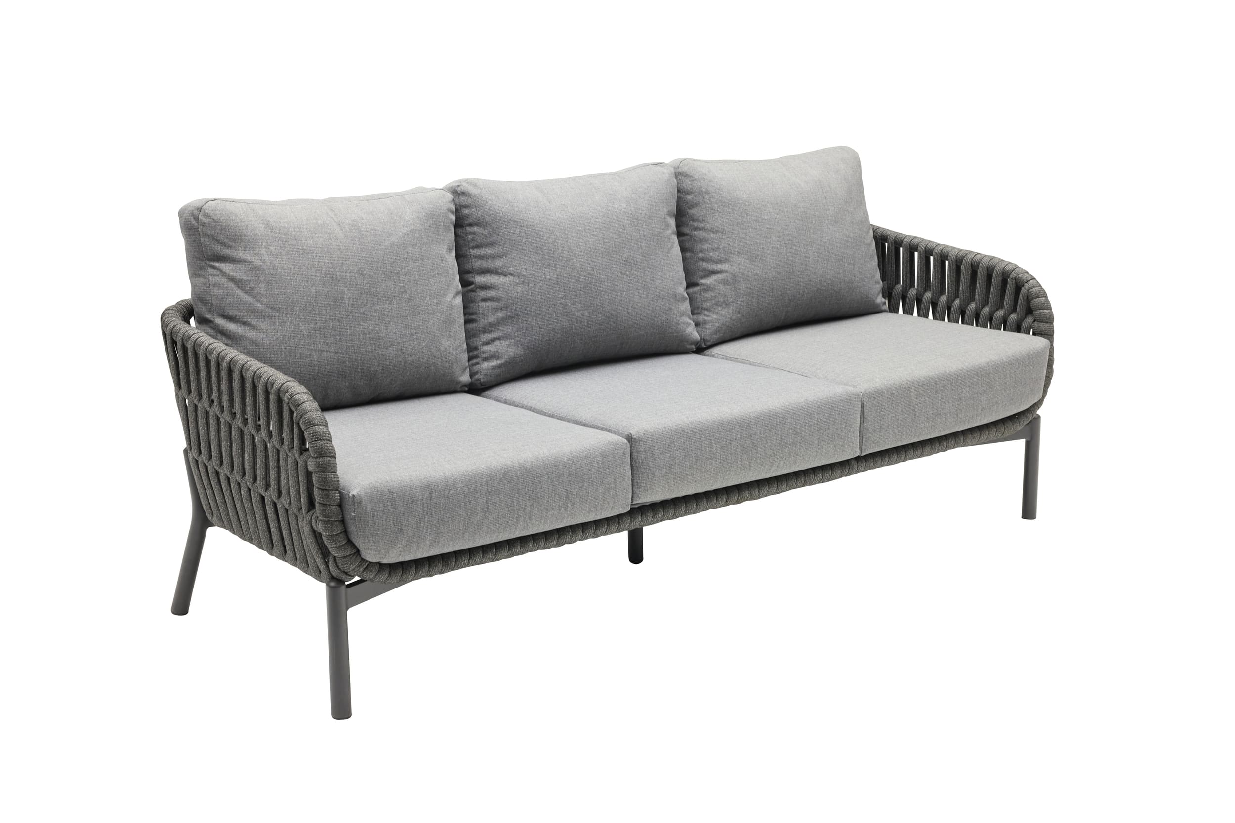 LC Garden »Terrano« Gartensofa 3-Sitzer Rope Anthrazit Loungesofa inkl. Kissen