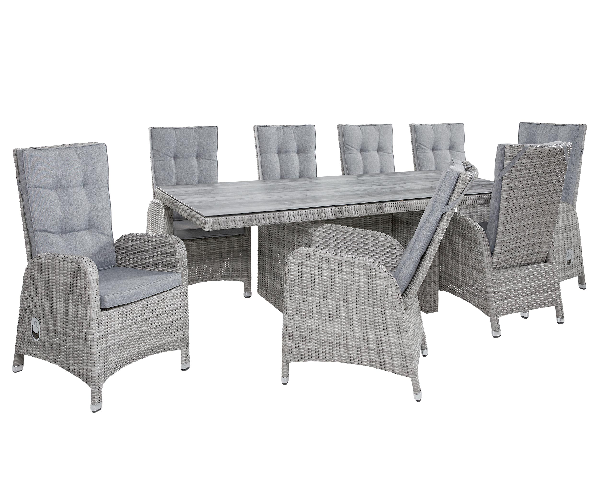 LC Garden »Nizza« Dining Set II Sitzgruppe Gartenset weiß-grau