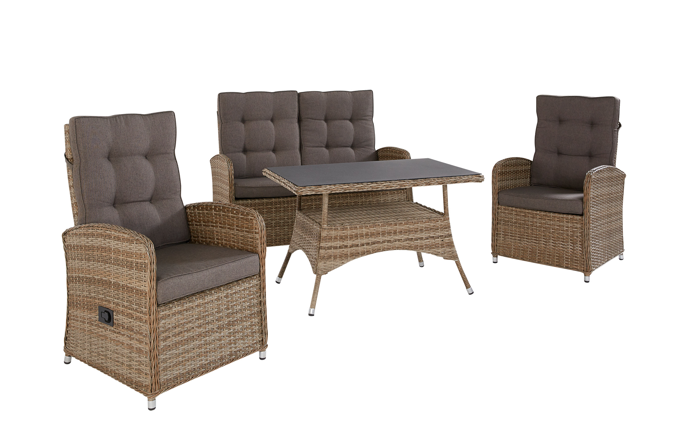 LC Garden »Monaco« Living Sitzgruppe natur 4-tlg. Loungemöbel Sitzgarnitur Loungegarnitur