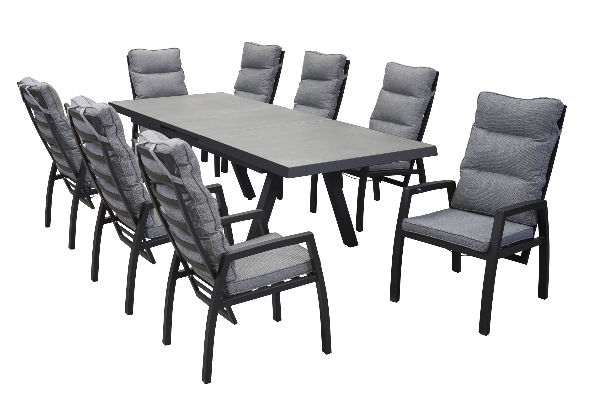 LC Garden »Sondrino« Dining Set II schwarz 9tlg. Sitzgruppe Gartenset