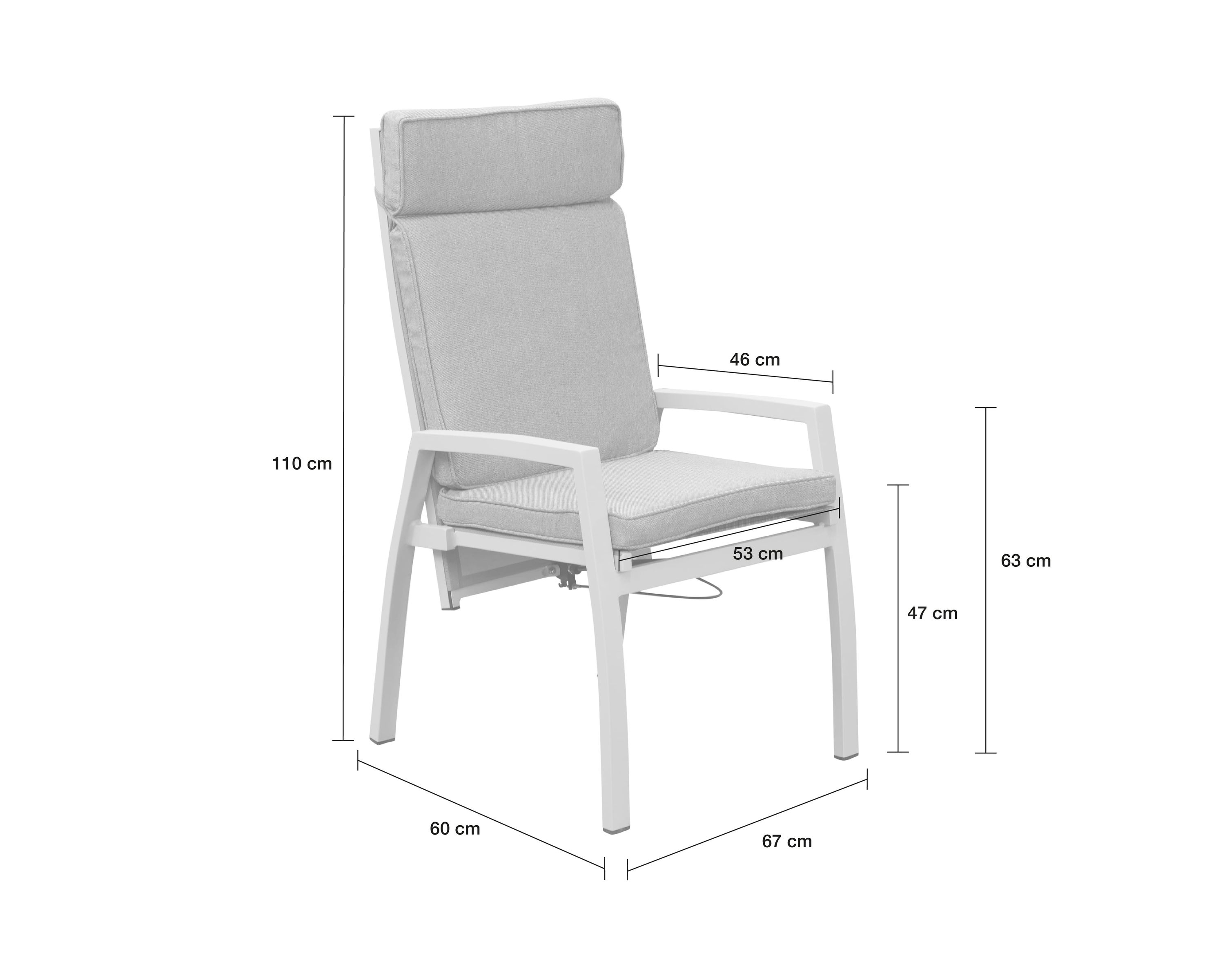 LC Garden 8er Set »Keramo« Positionsstuhl Textilen off-white Gartenstuhl mit Kissen