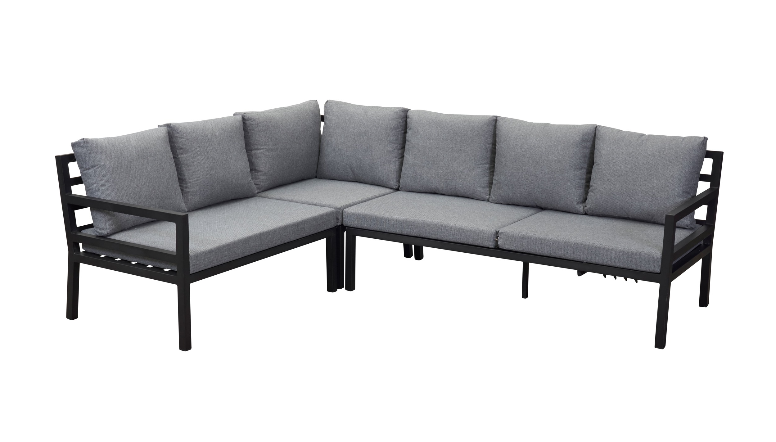 LC Garden »Sondrino« Living Speiselounge Set schwarz 3tlg. Sitzgruppe Ecklounge Sitzgarnitur