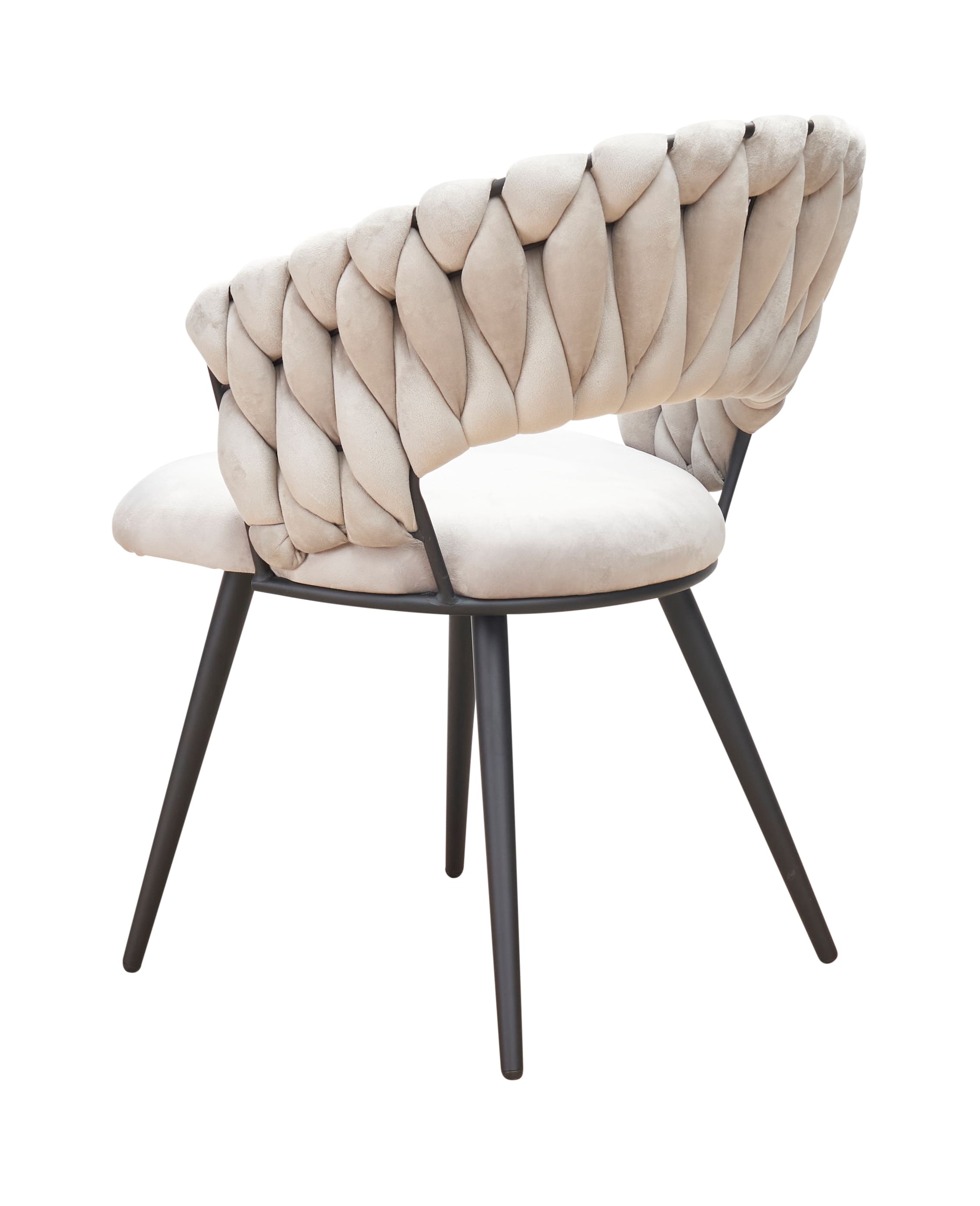 LC Home Esszimmerstuhl »Nancy« Flechtoptik Samt hellgrau / taupe Armlehnstuhl Designerstuhl