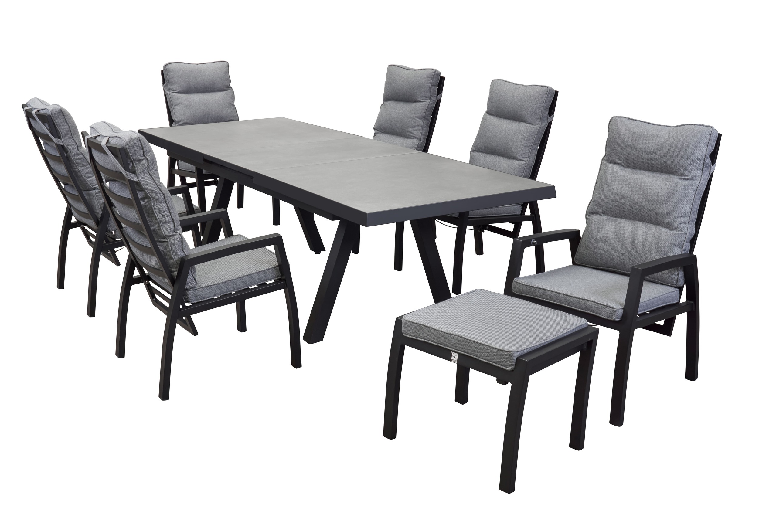 LC Garden »Sondrino« Dining Set I 7tlg. Sitzgruppe Gartenset schwarz