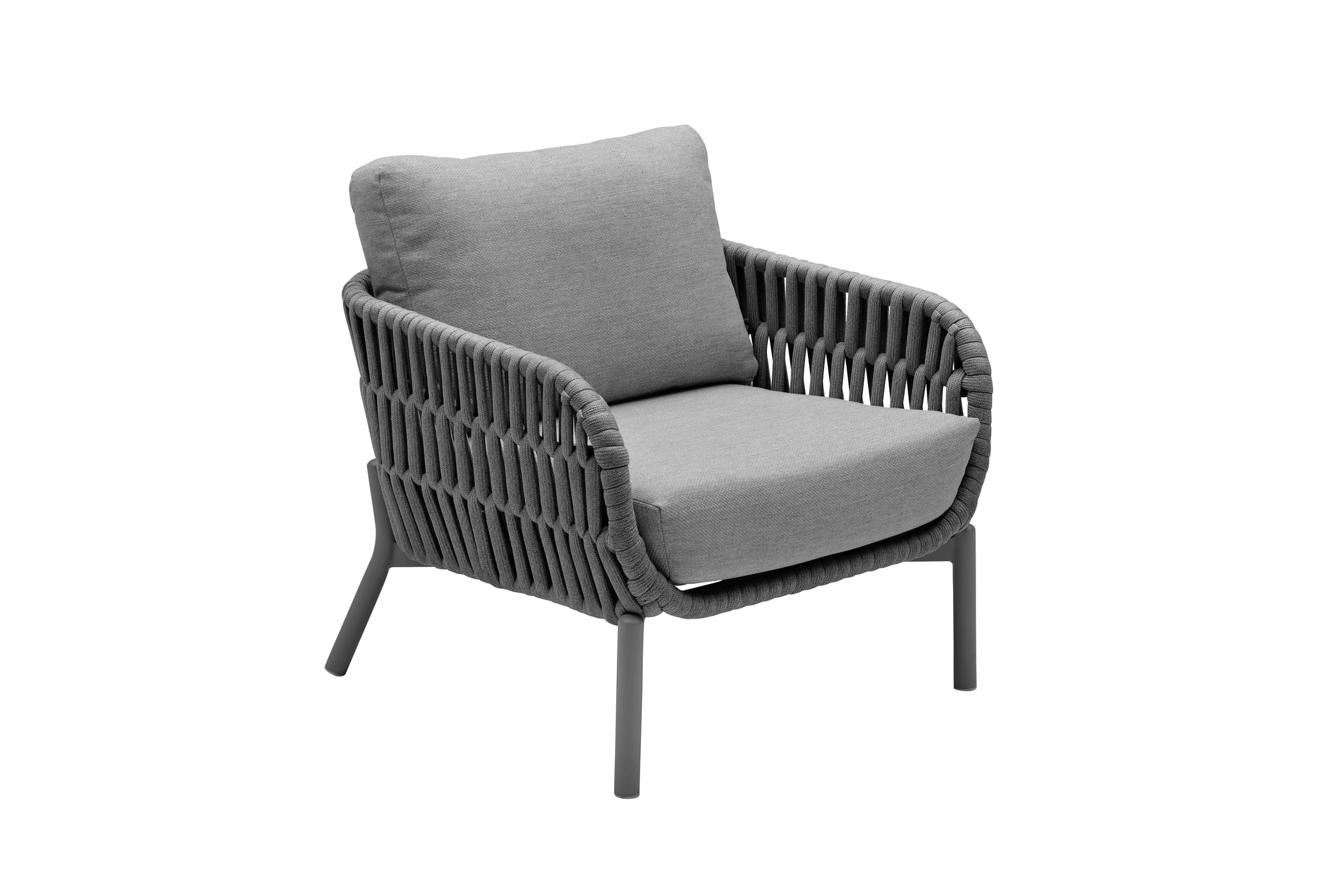 LC Garden »Terrano« Gartensessel Rope Anthrazit Gartenstuhl Loungesessel inkl. Sitzkissen