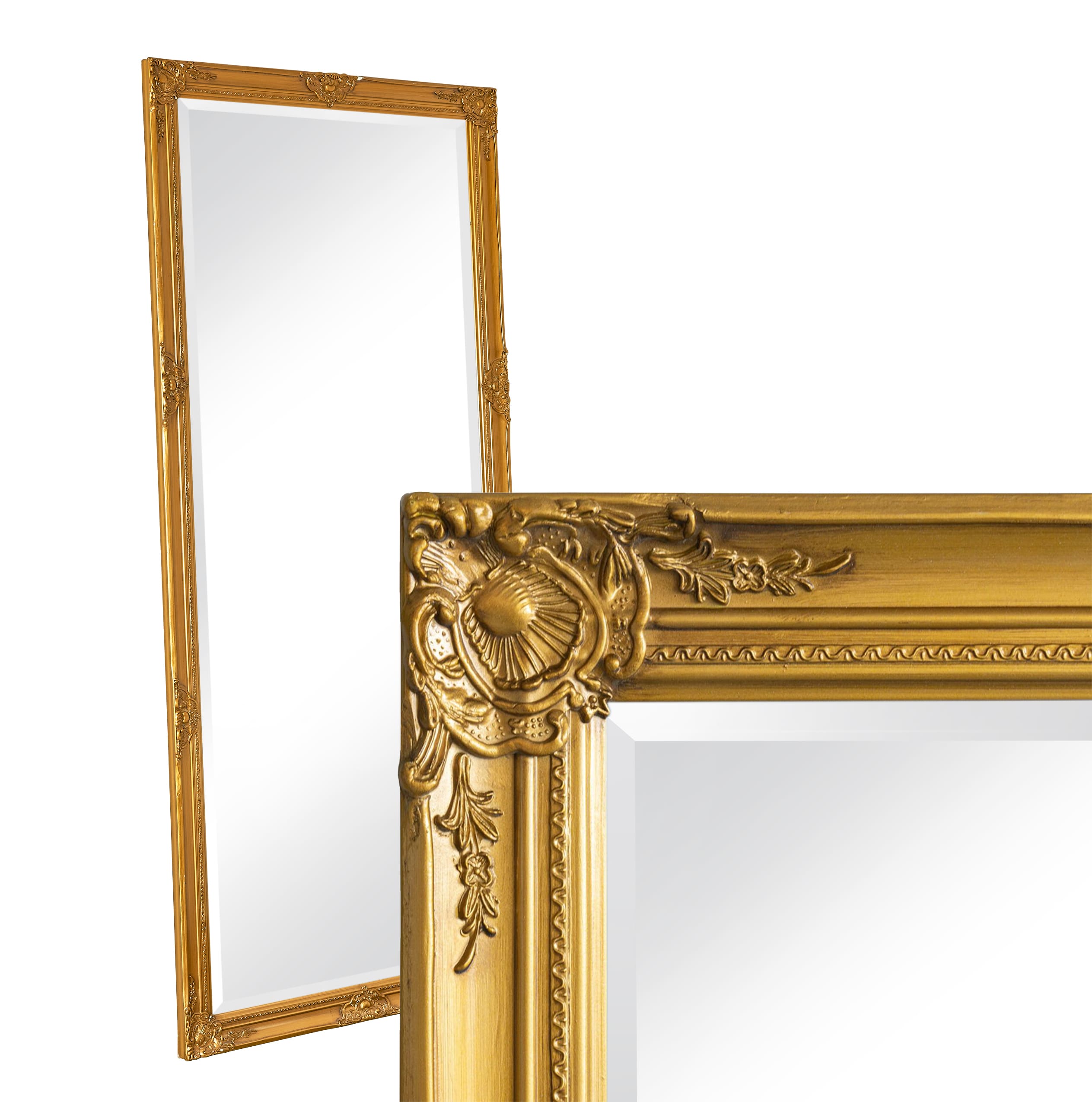 LC Home Wandspiegel Barock XXL Spiegel gold ca. 200 x 100 cm Antik-Stil Ganzkörperspiegel