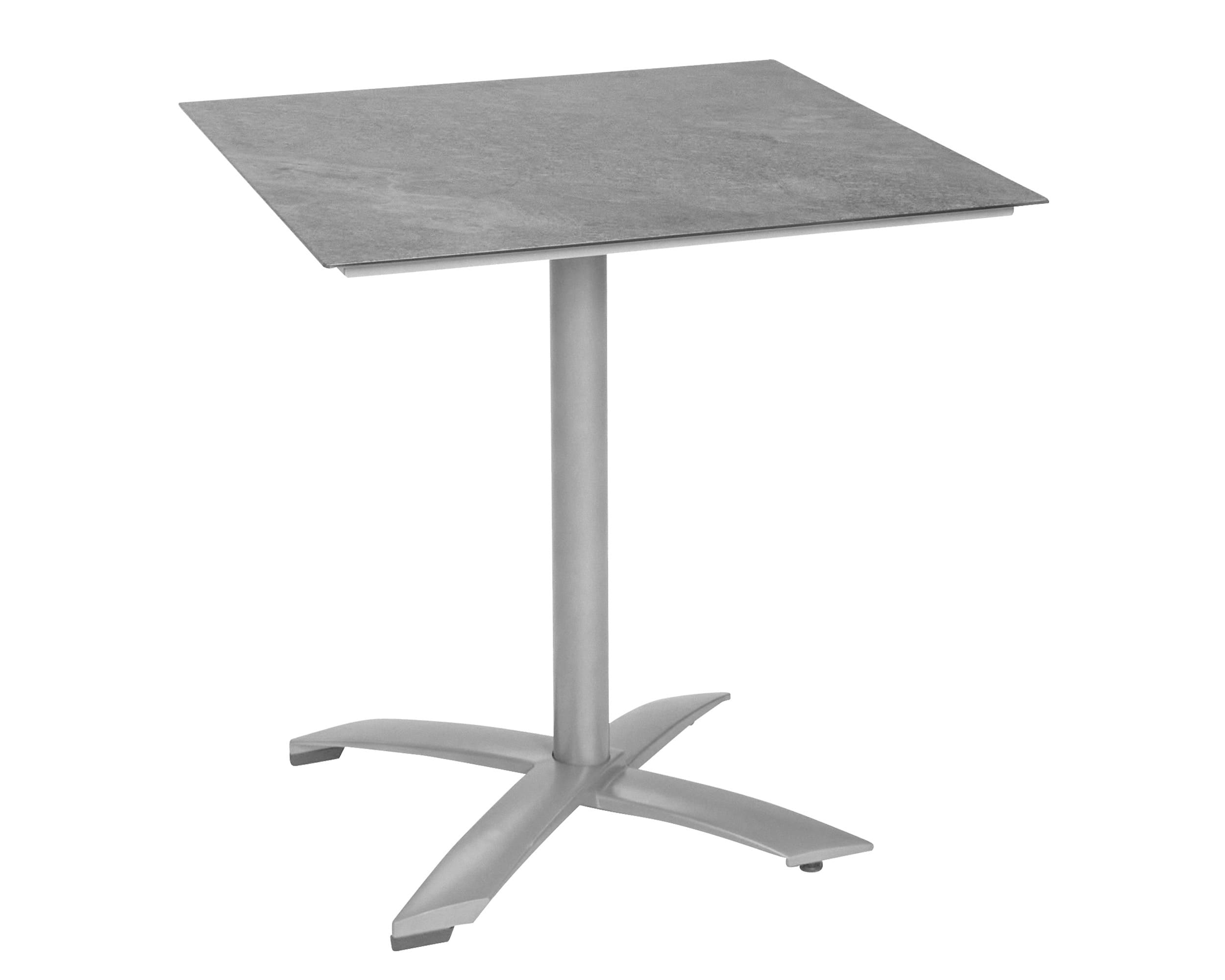 LC Garden Balkontisch »France« quadratisch silber 70x70x74cm Glas-Keramik Tischplatte