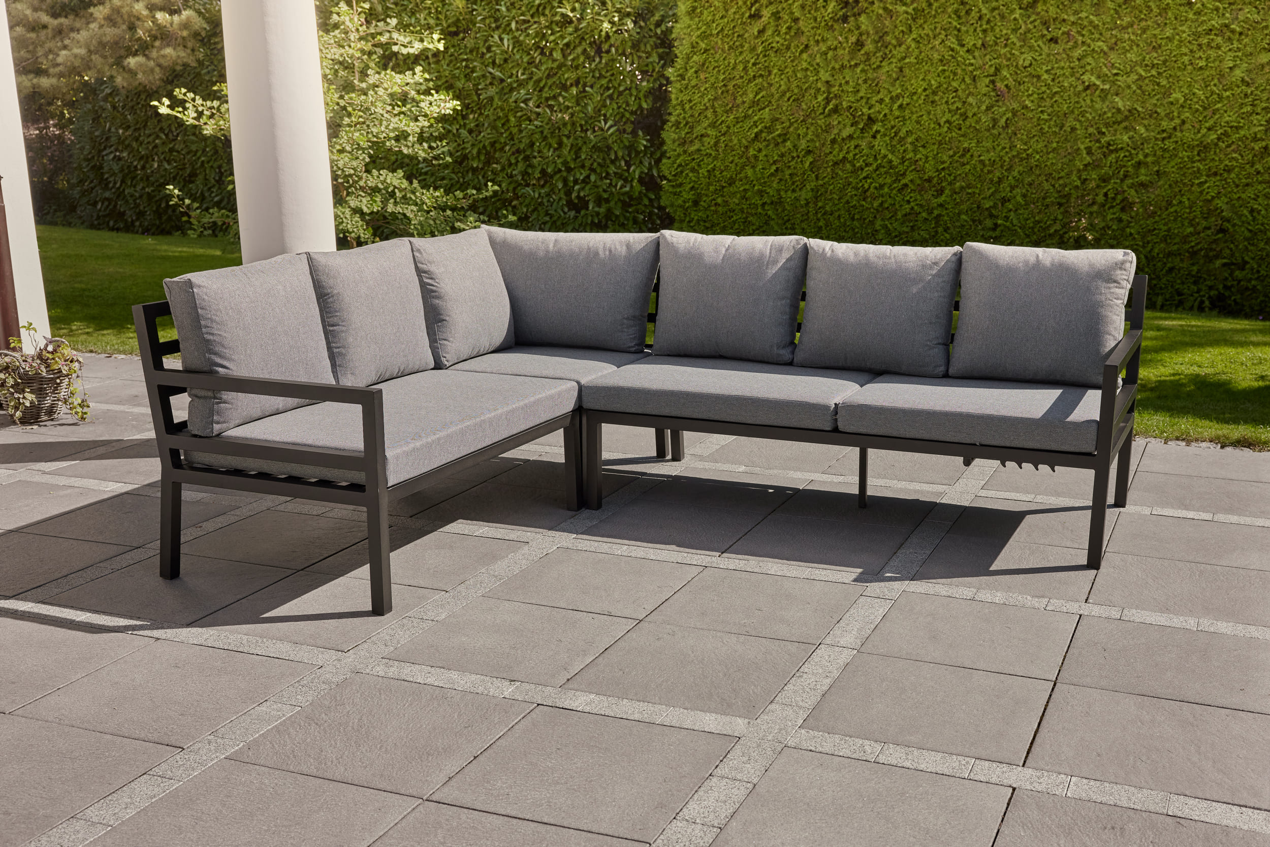LC Garden »Sondrino« Living Speiselounge Set schwarz 3tlg. Sitzgruppe Ecklounge Sitzgarnitur
