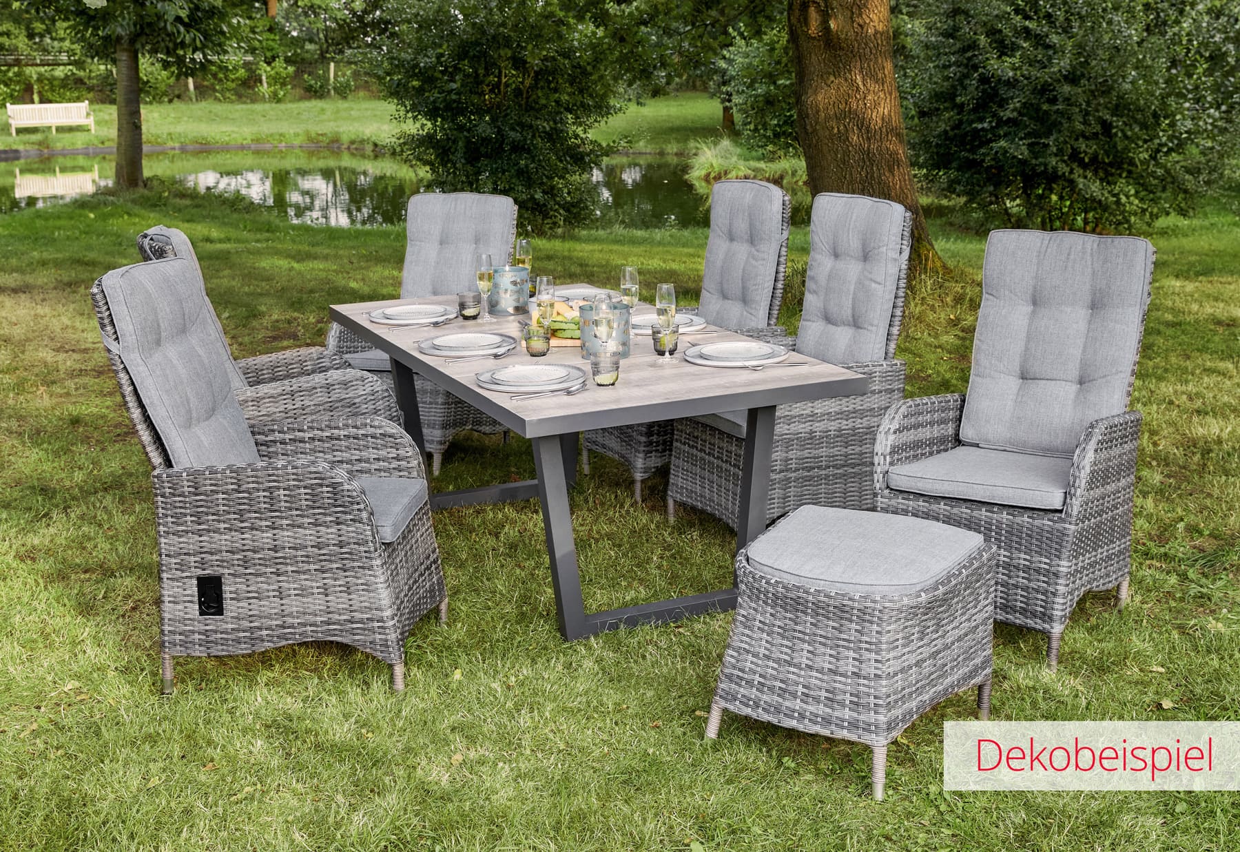 LC Garden »Bailado« Dining Set II Sitzgruppe Gartenset omega grau