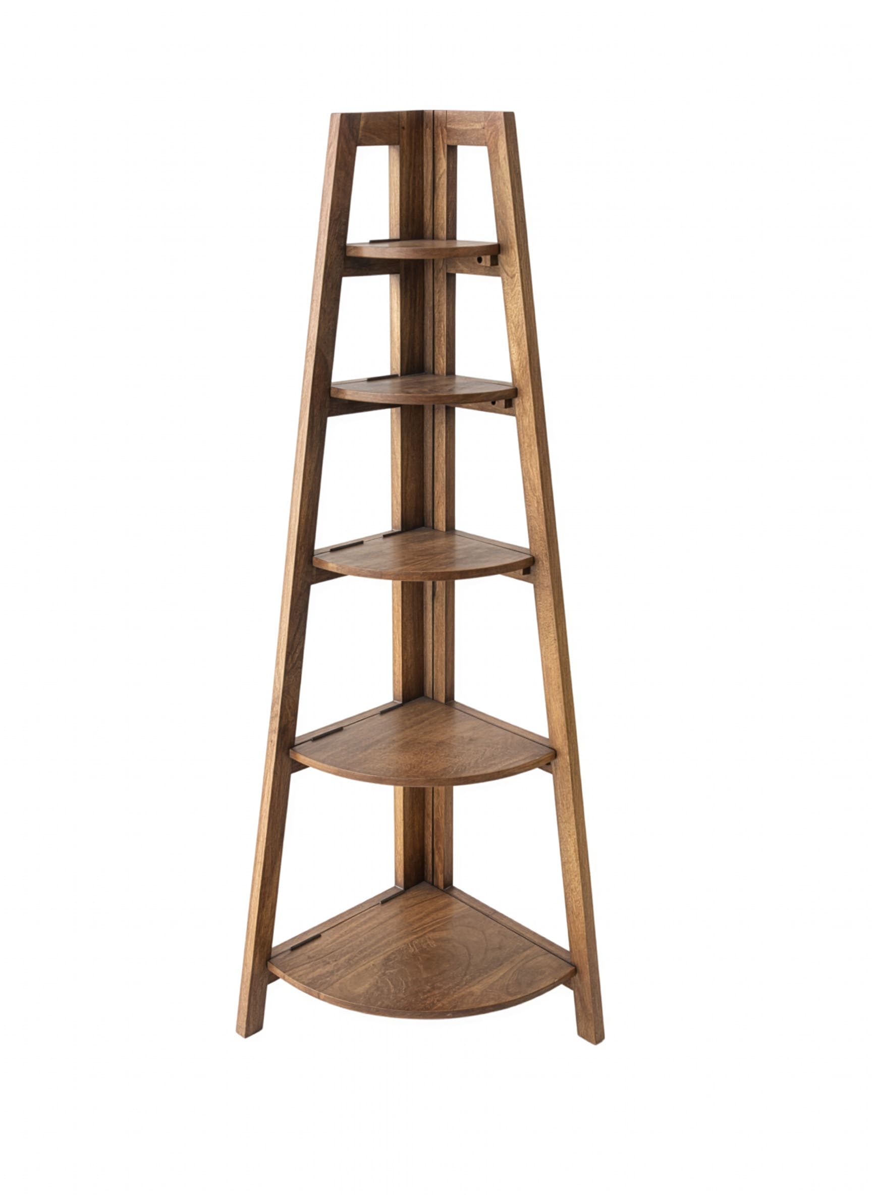 LC Home Eckregal »Odin« 148 cm Mangoholz natur – Eck-Standregal, Stufenregal & Klappregal